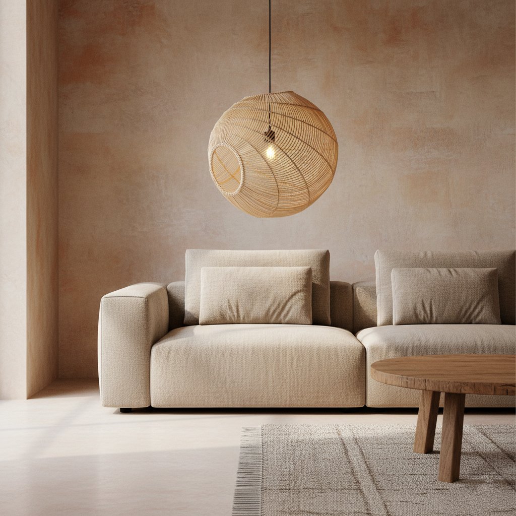 Raw Materials Rattan Pendelleuchte Sphere