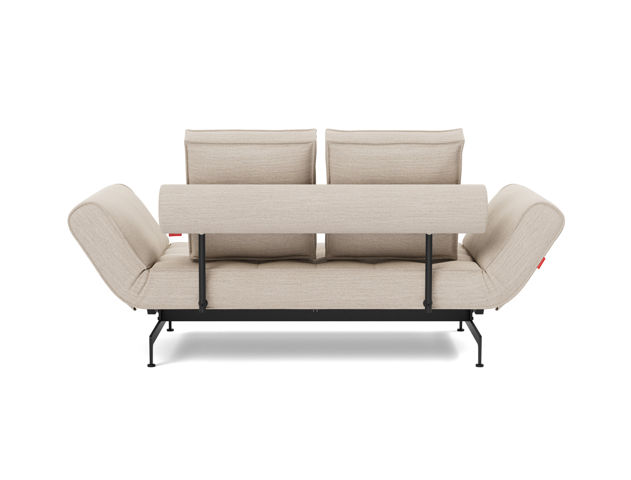 Tagesbett Ghia Webstoff Blida 612-Sand-Grey Beine Laser schwarz