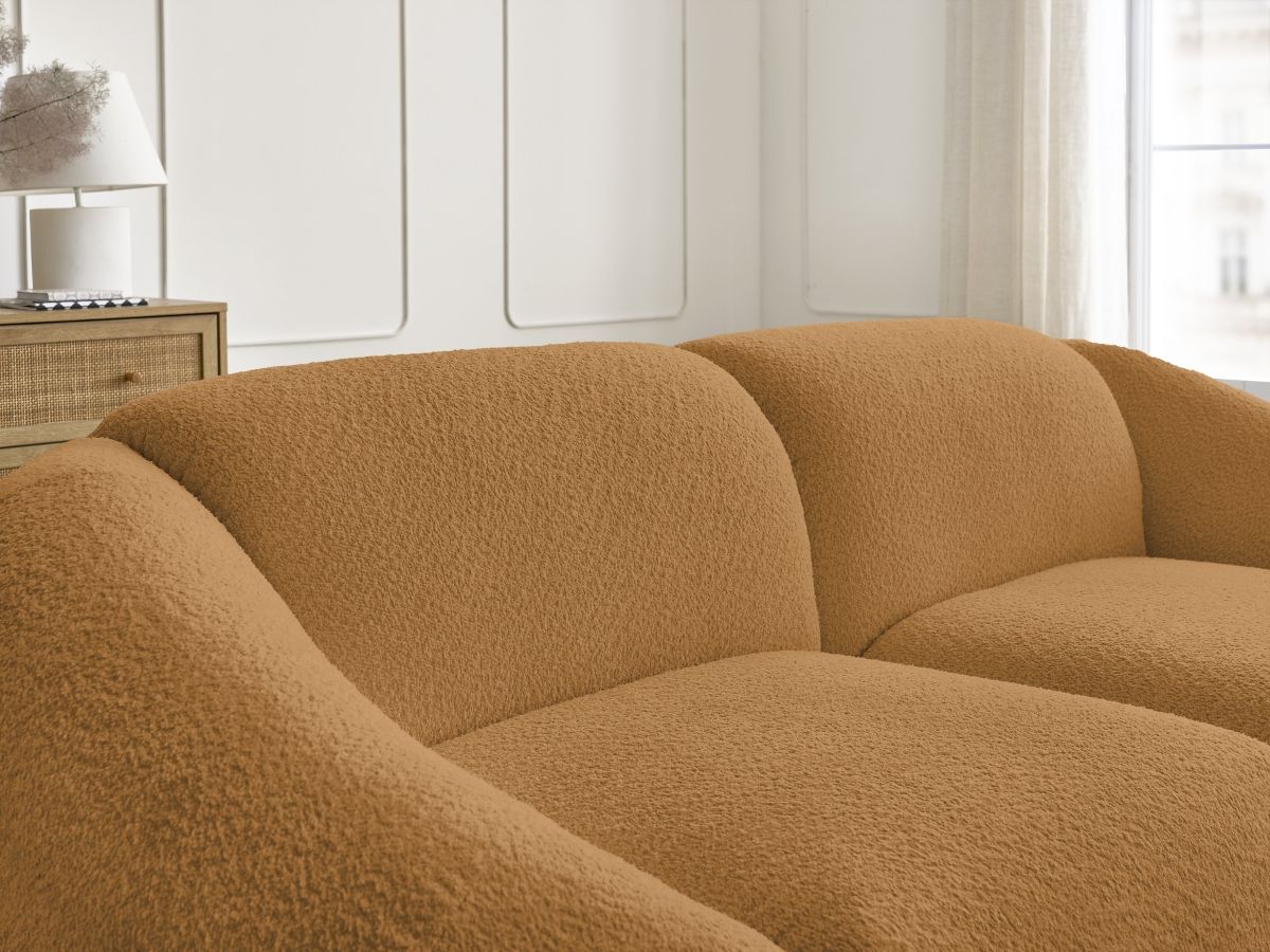 Bobochic Tina Sofa 2-Sitzer Bouclé-Stoff Gelb