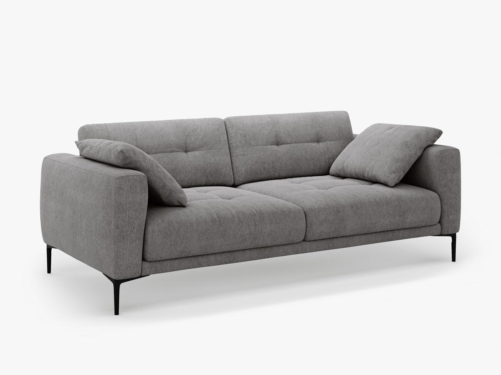 Micadoni Sofa Bemy 4-Sitzer Strukturierter Stoff Grau