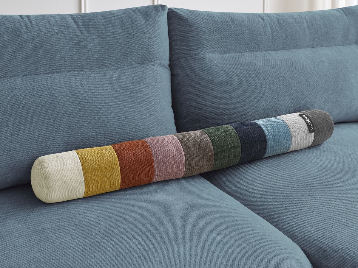 Bobochic Aden Ecksofa 386 × 152 cm Stoff Hellblau Ecke rechts