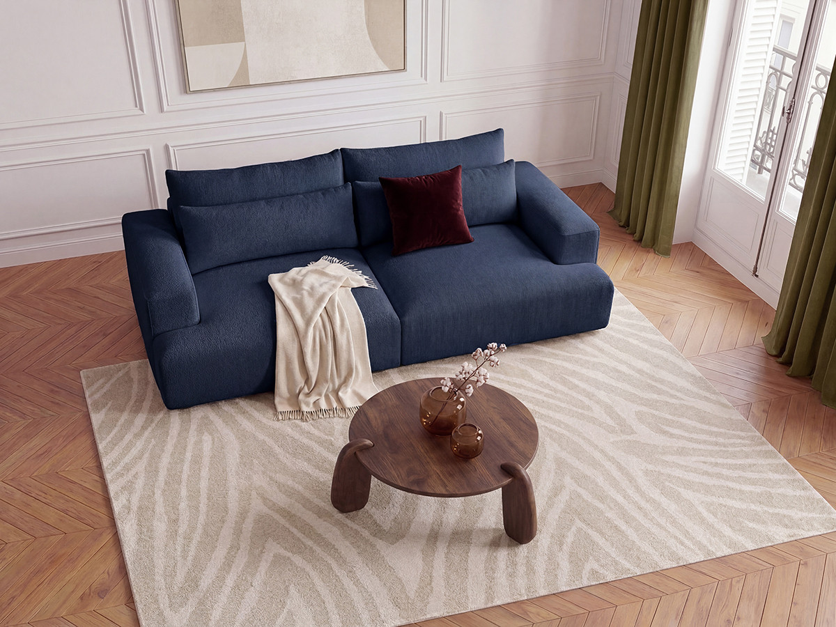 Bobochic Twiny Sofa 3-Sitzer Stoff Blau