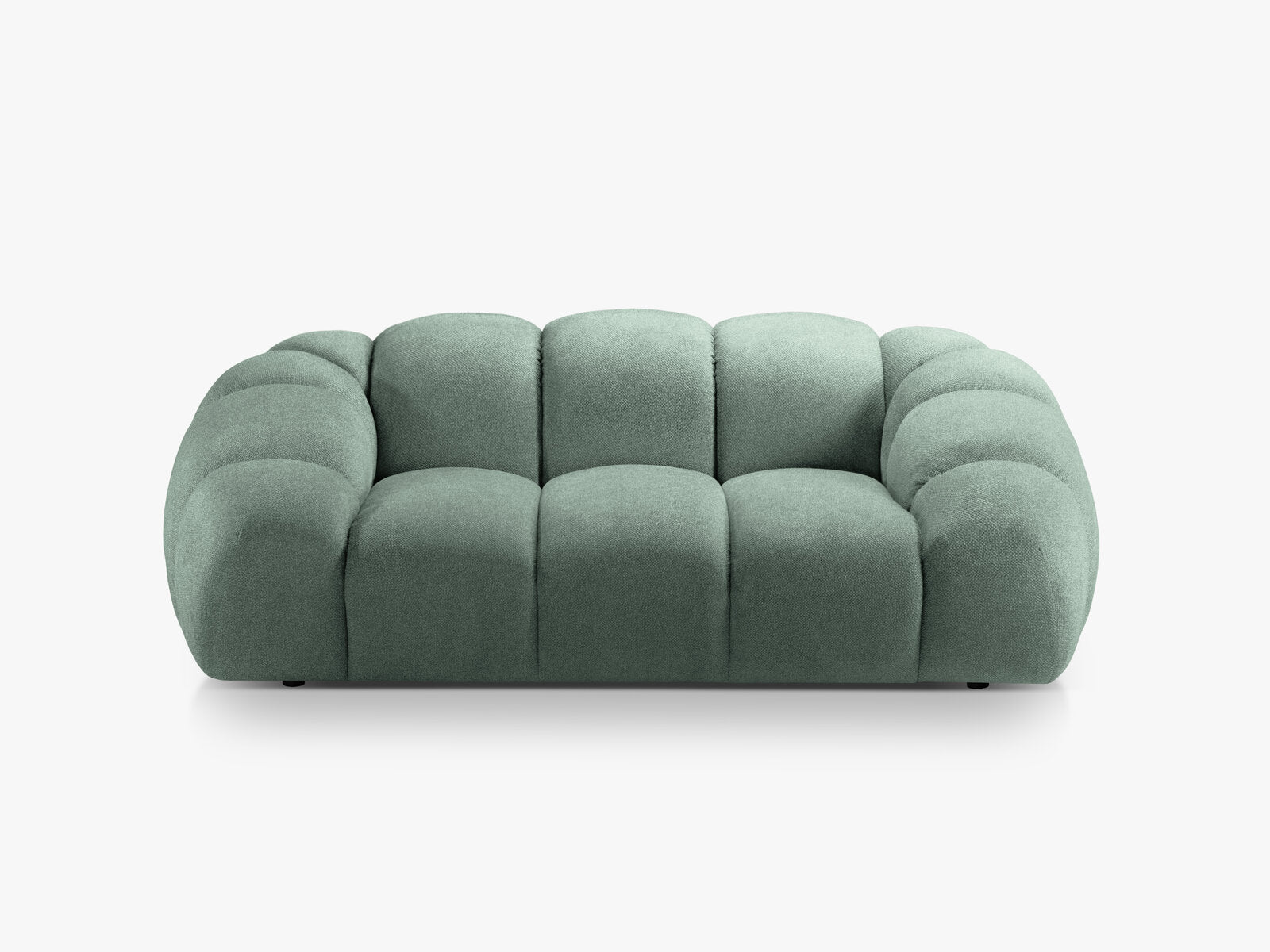Micadoni Sofa Diana 2-Sitzer Strukturierter Samtstoff Minze