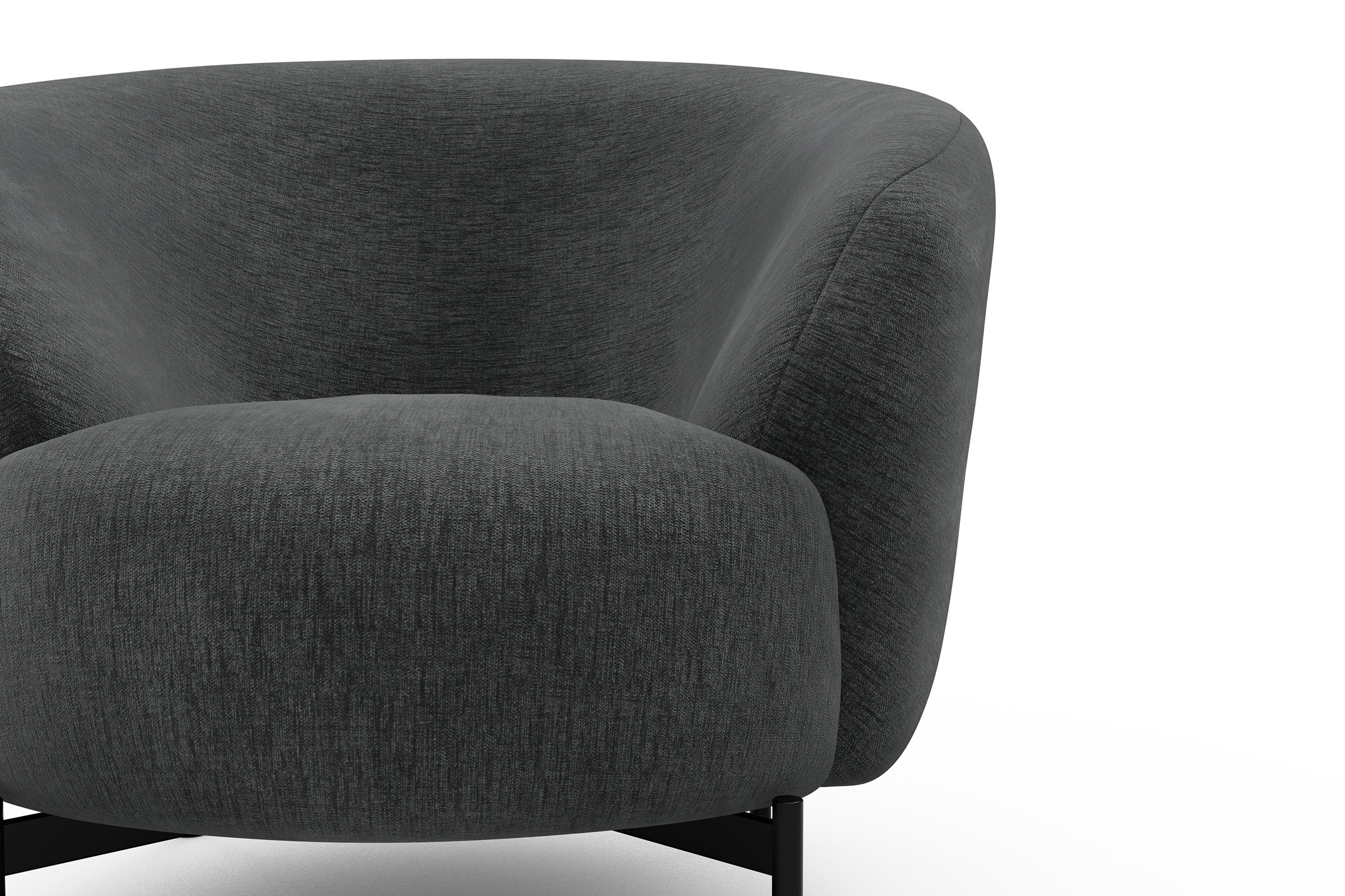Sessel Ronda X-Metallgestell Schwarz Smooth-Deep-Warm-Grey