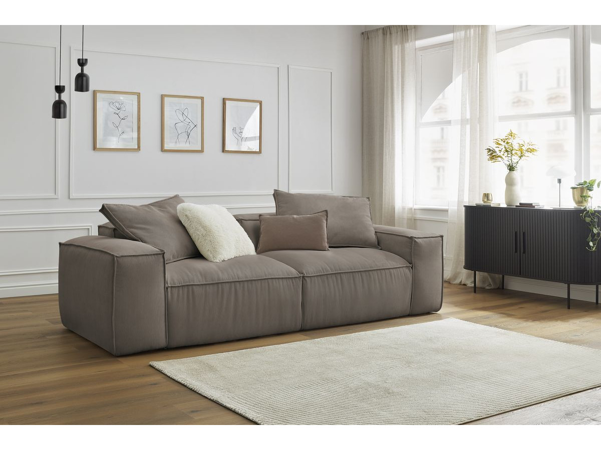 Bobochic Boheme Sofa 3-Sitzer Cordsamt Taupe