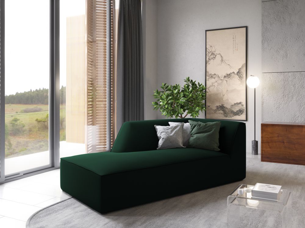 Cosmopolitan Design Chaiselongue Siena Samt Salvador Flaschengrün Links