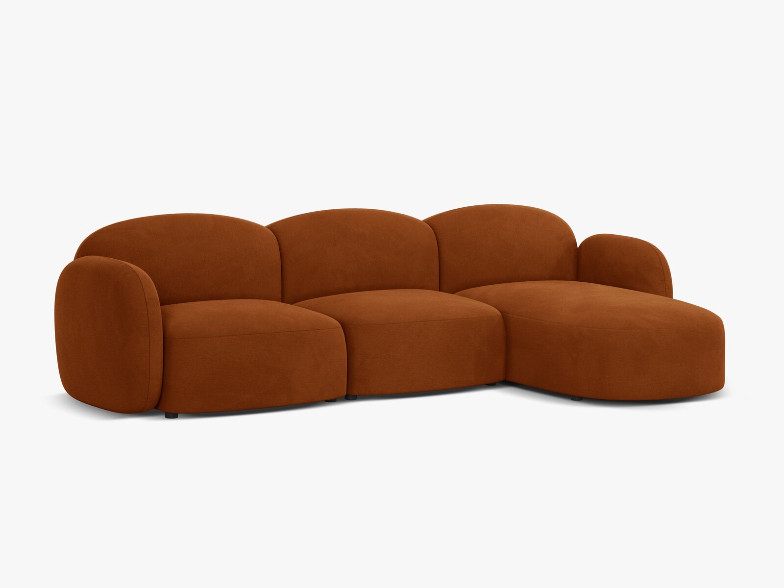 Micadoni Ecksofa Blair 4-Sitzer Rechts Samt Casino Terrakotta