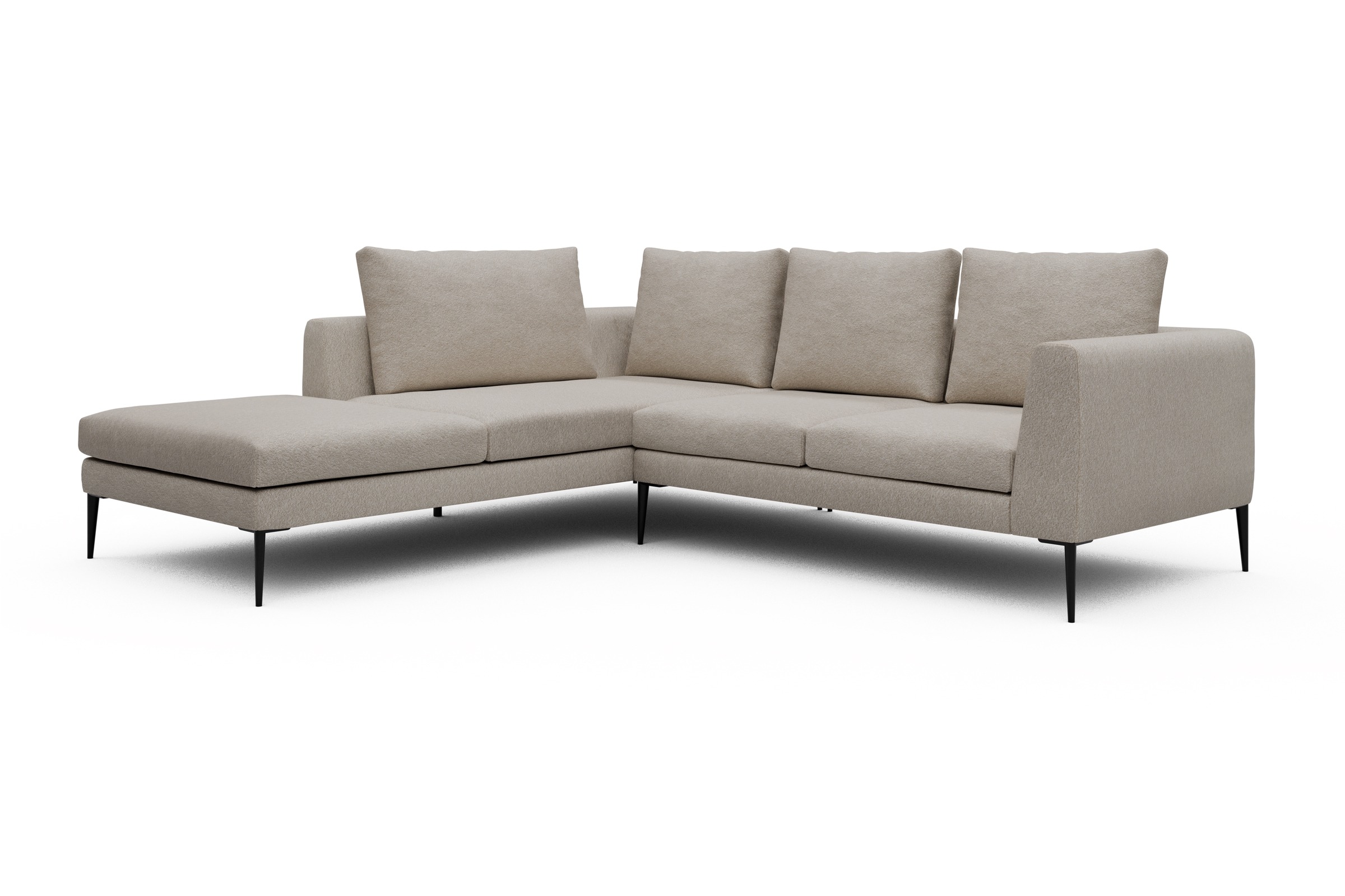 Ecksofa Paul Relax-Ecke links mit 2-Sitzer Aivi-Lace-Beige