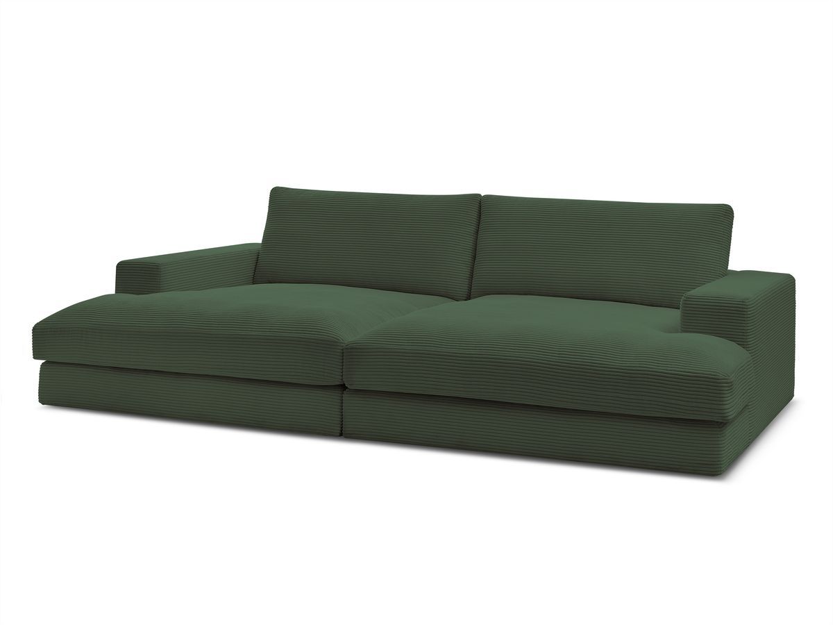 Bobochic Leonard Sofa 4-Sitzer 274 × 159 cm Cordsamt Dunkelgrün