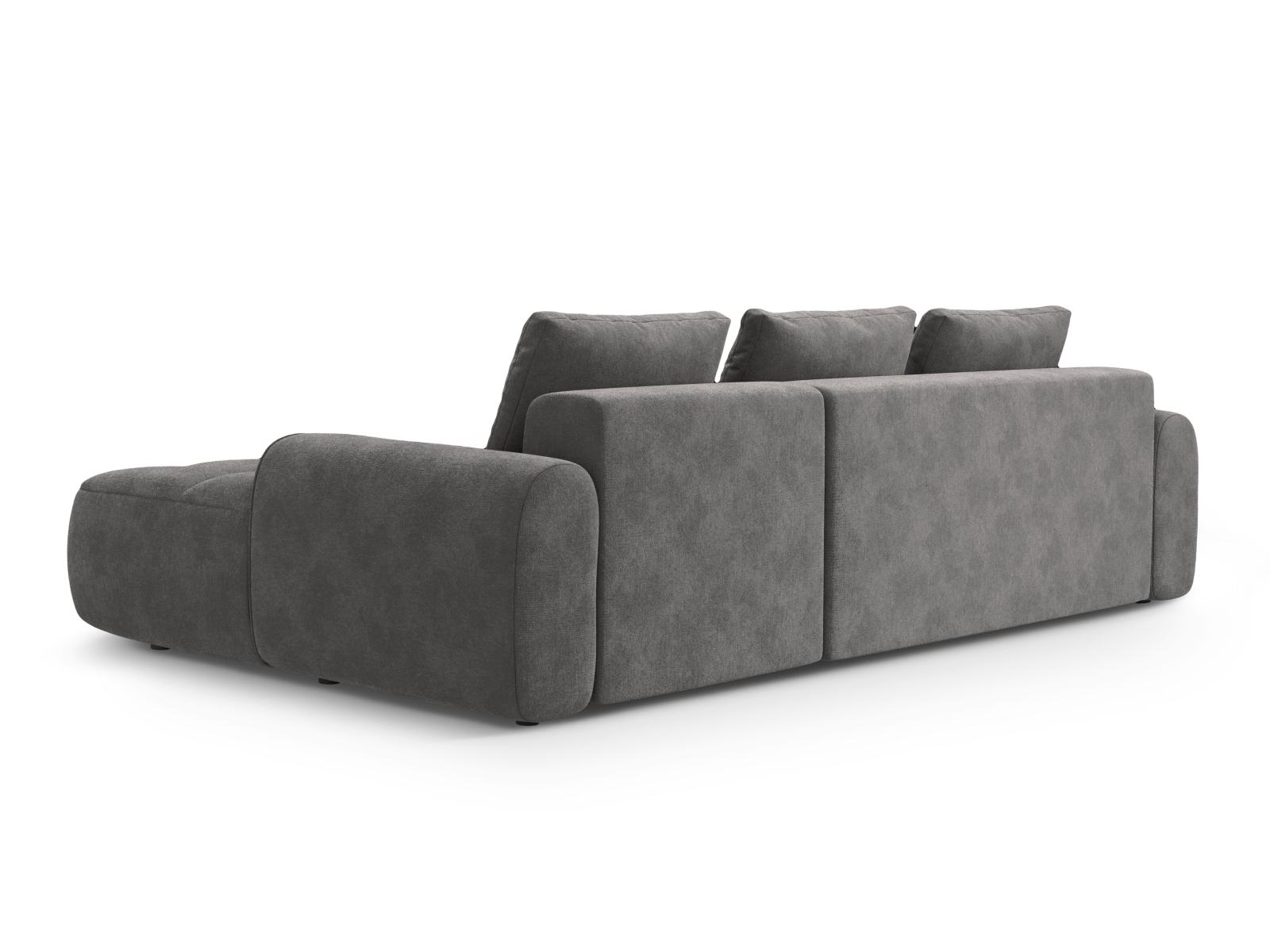 Cosmopolitan Design Ecksofa Linz 3-Sitzer mit Schlaffunktion Samt Vogue Grau Rechts
