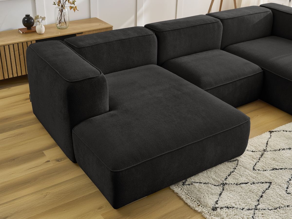 Bobochic Zephyr Wohnlandschaft Strukturstoff Schwarz