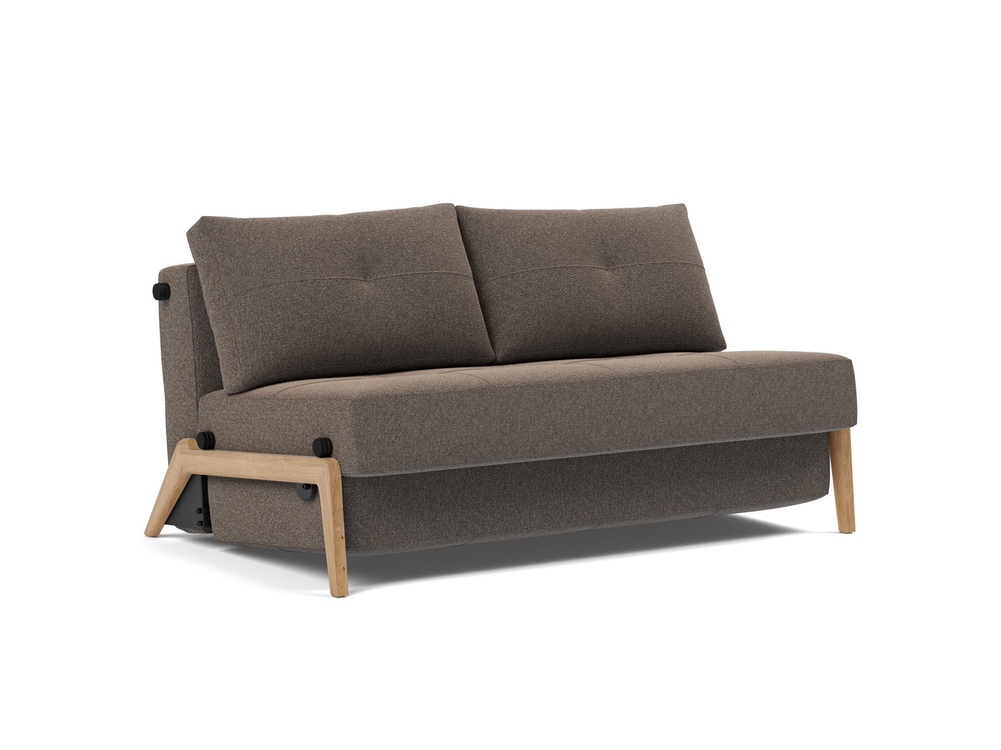 Schlafsofa Cubed 140 Boucle Skandi 530-Taupe Beine Eiche