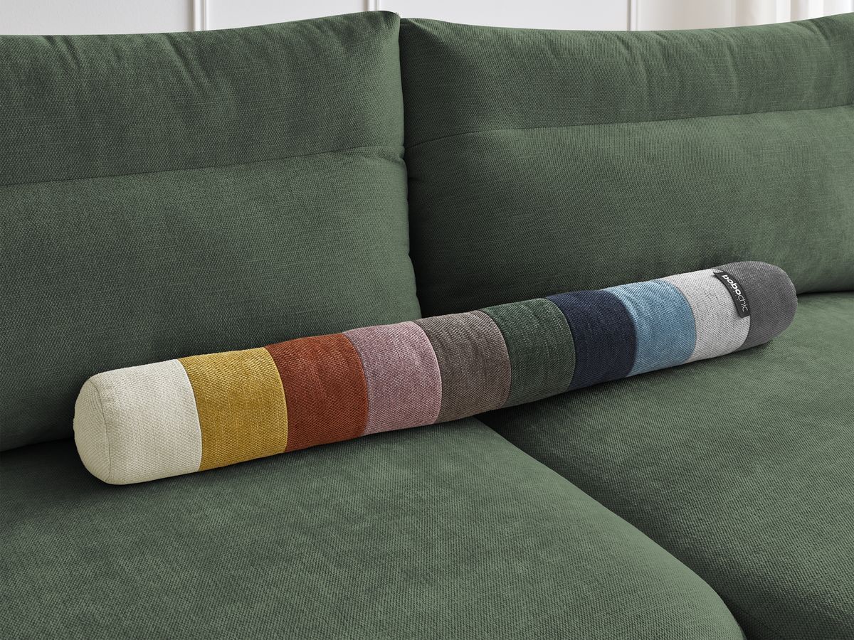 Bobochic Aden Ecksofa 386 × 152 cm Stoff Grün Ecke rechts