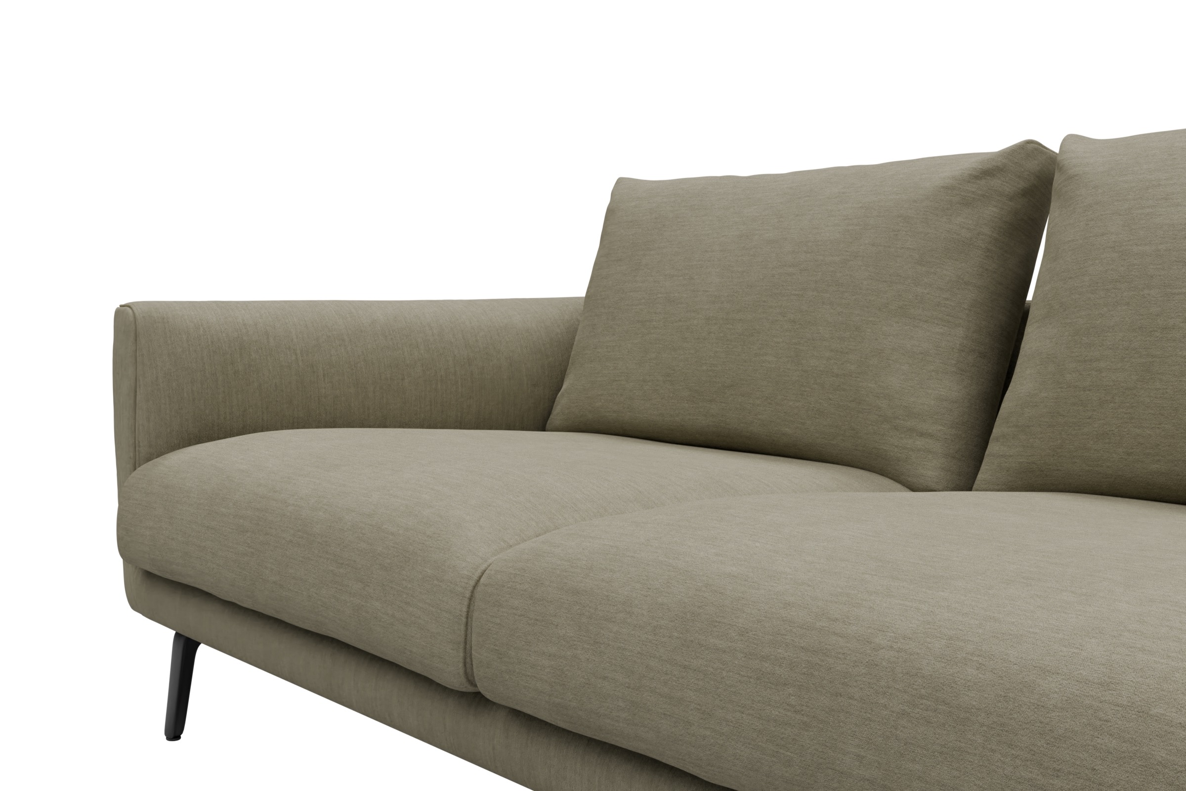 Ecksofa Karl Relax-Ecke rechts mit 2,5-Sitzer Vivus-Dusty-Sand