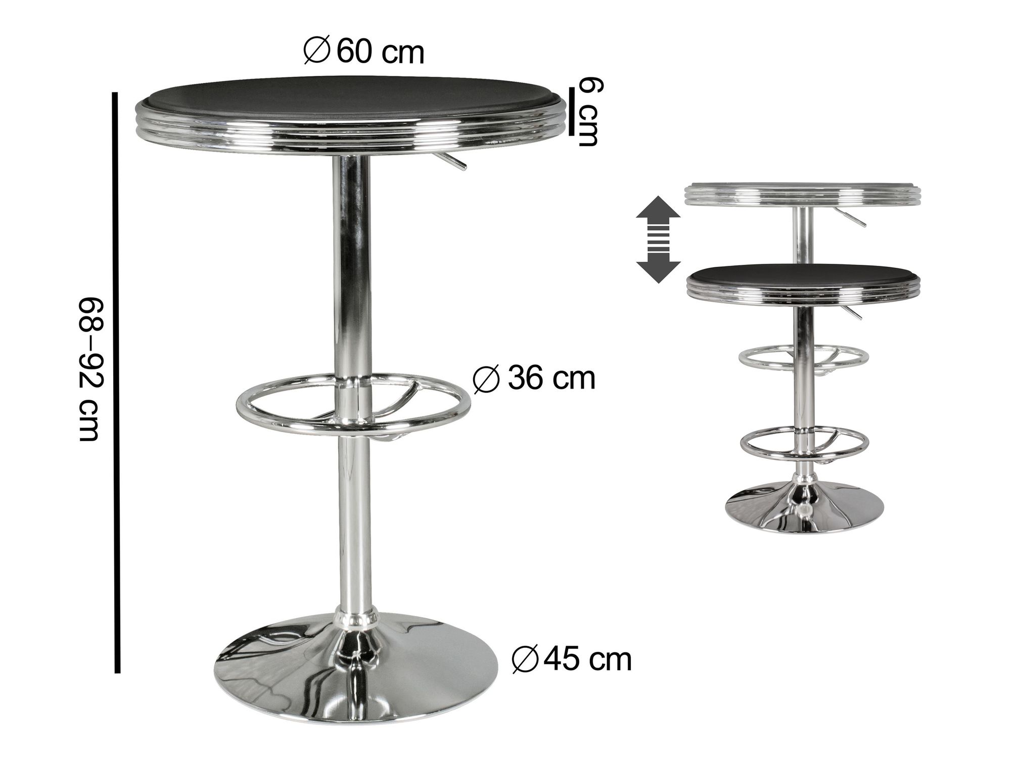 Bartisch Bjorko Aluminium Schwarz Ø 60 cm