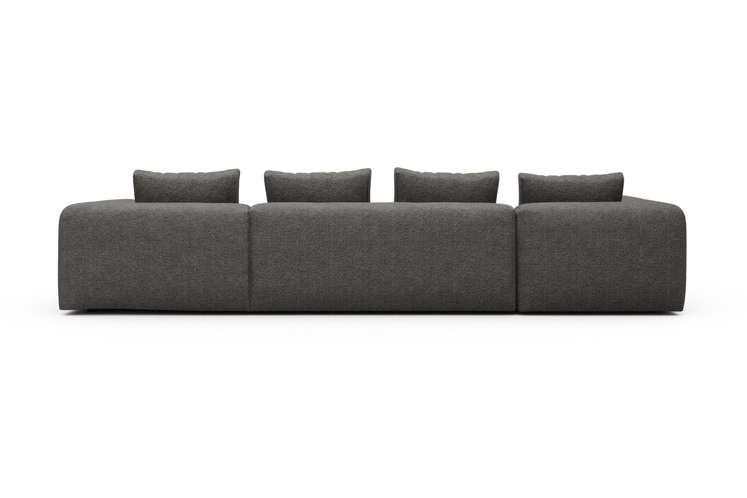 Wohnlandschaft Fred Chaiselongue rechts mit 2-Sitzer und lange Armlehne links Carreno-Salt-and-Pepper