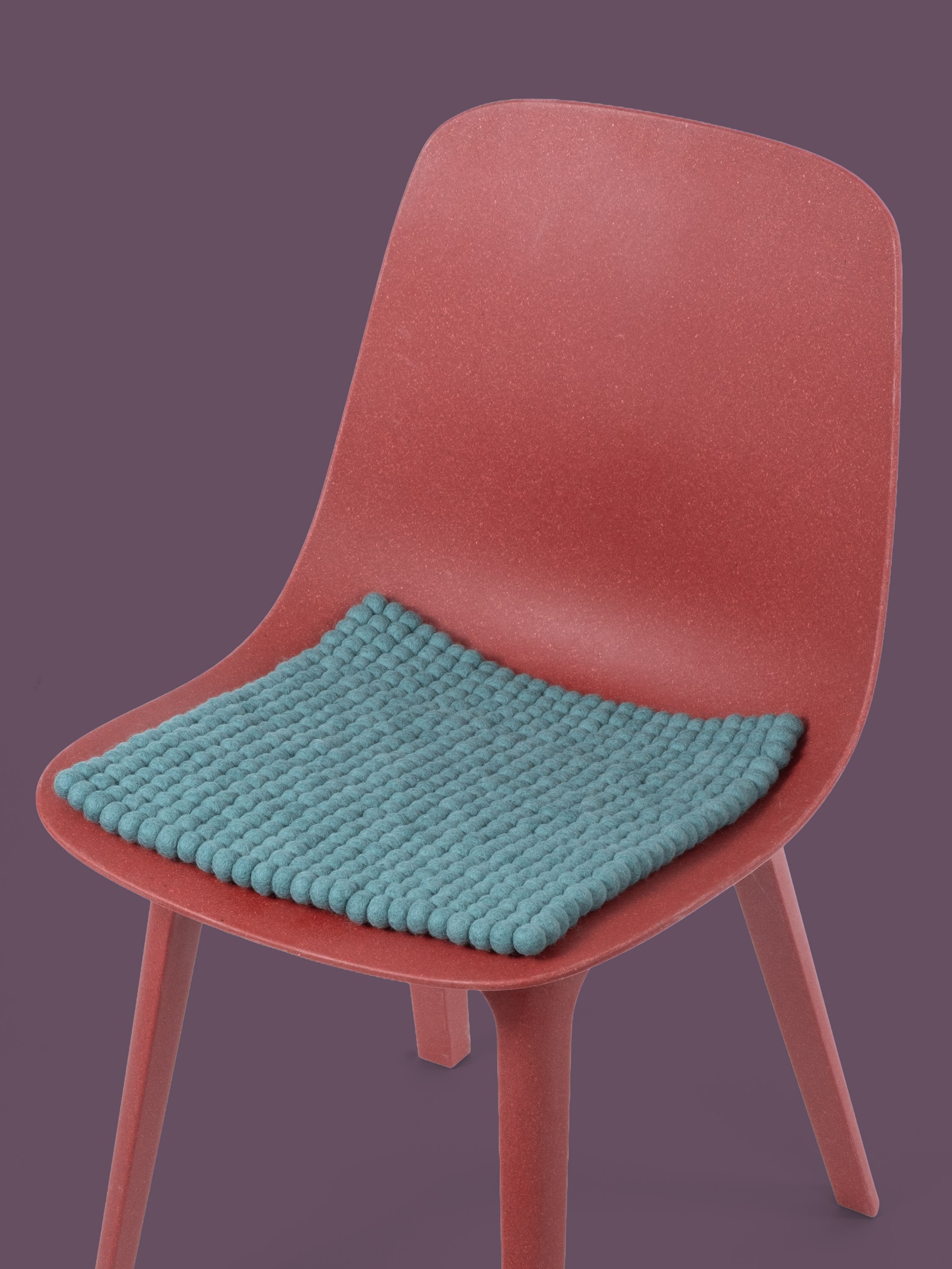myfelt Taro Filzkugel-Sitzauflage Aqua 36 x 36 cm
