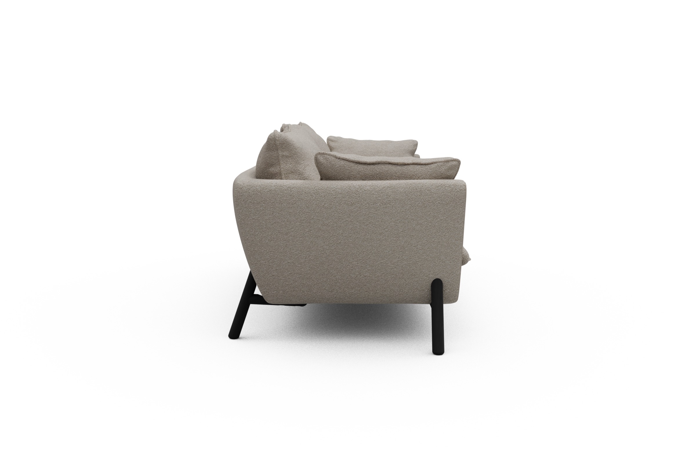 Sofa Emil PREMIUM 3-Sitzer Beinfarbe Eiche Schwarz Aivi-Lace-Beige