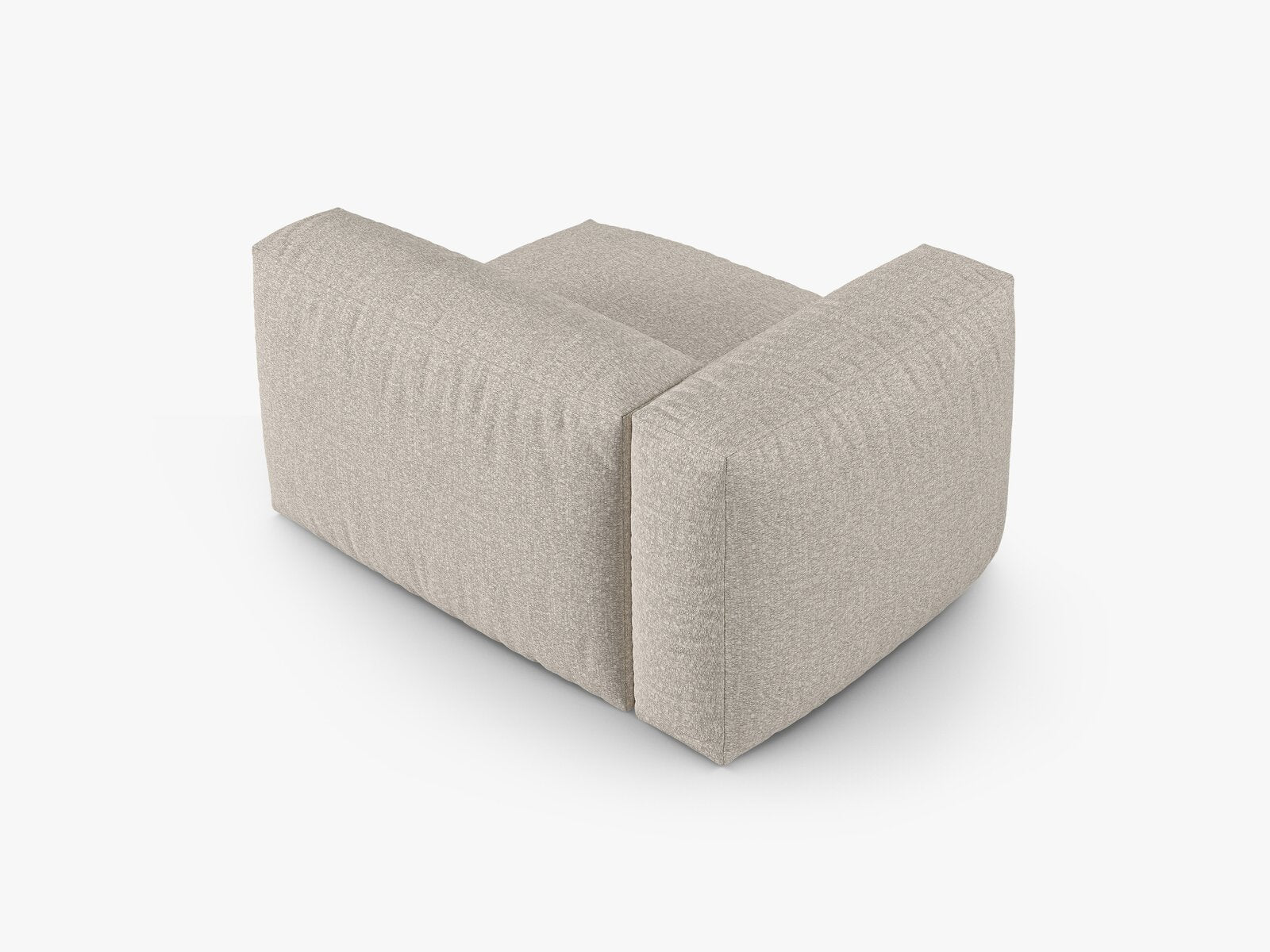 Micadoni Eckmodul mit Armlehne Martina 1-Sitzer 90cm Sitztiefe Links Boucle Monet Beige