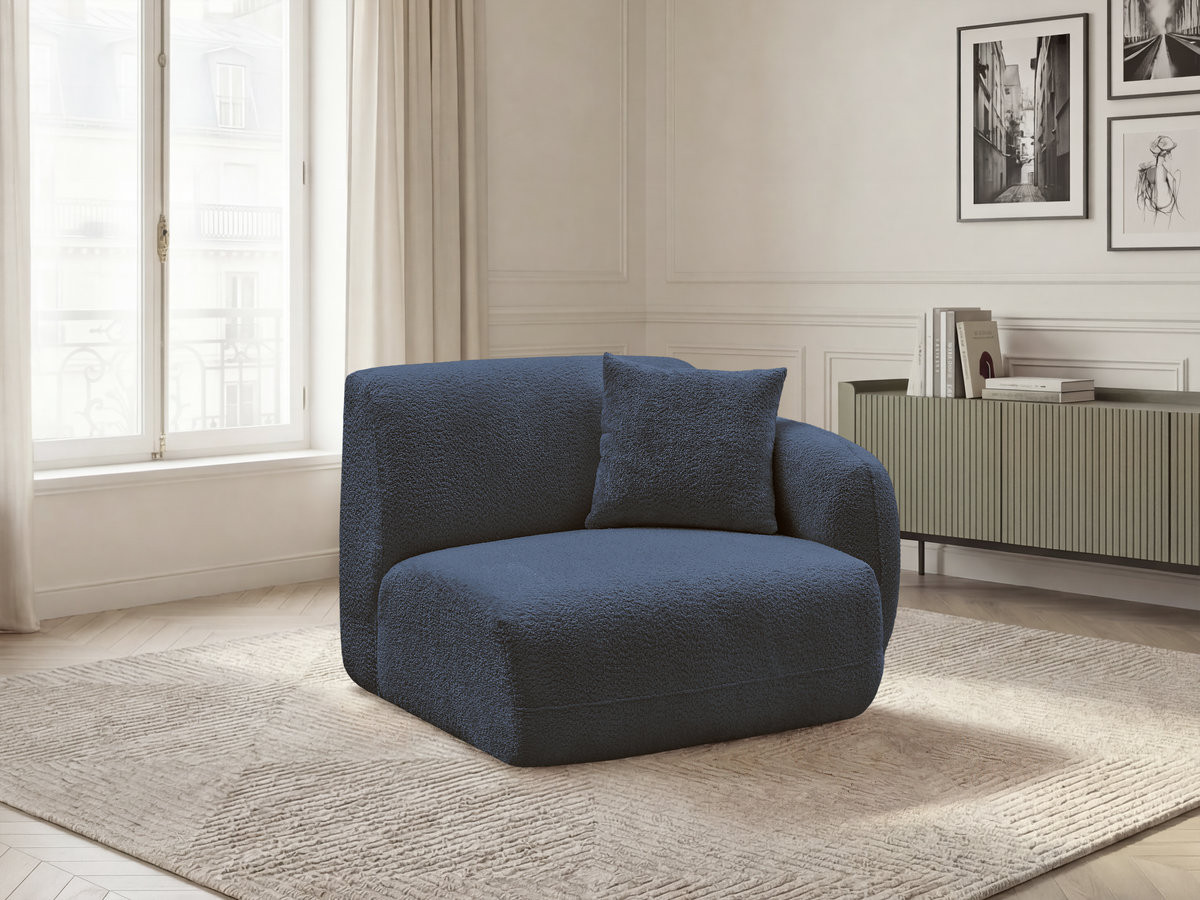 Bobochic Anda Sofamodul 1-Sitzer 104 × 103 cm Chenille Dunkelblau Ecke rechts