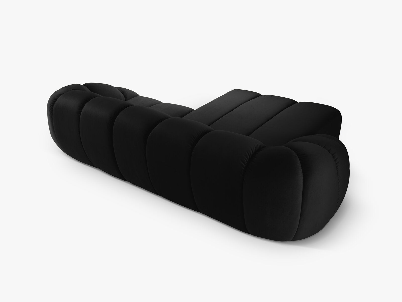 Micadoni Ecksofa Diana 3-Sitzer Links Samt Schwarz