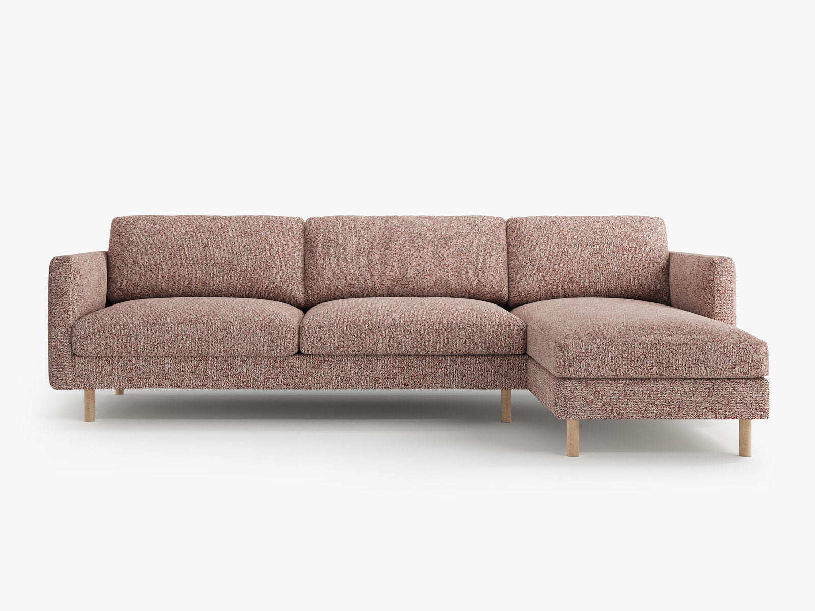 Micadoni Ecksofa Eden 4-Sitzer Rechts Strukturierter Stoff Rosa Melange