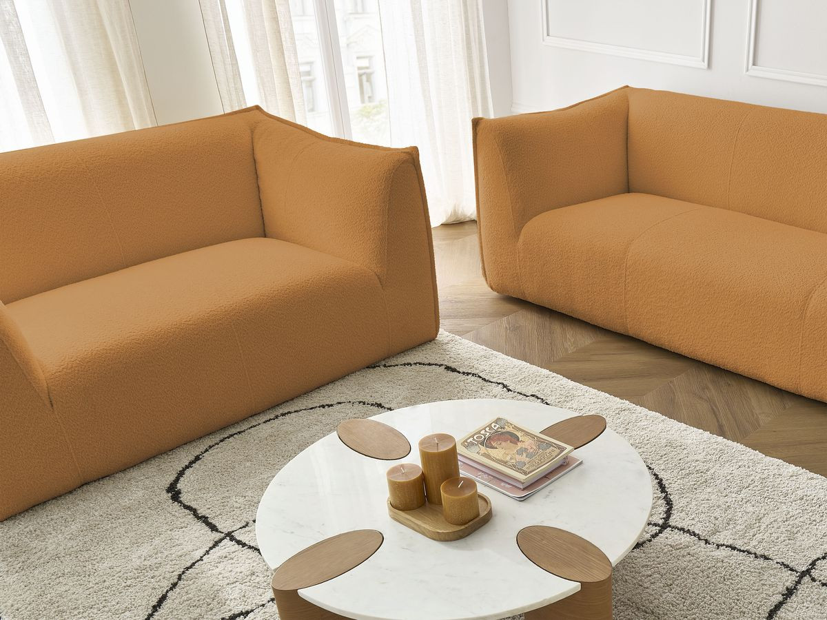 Bobochic Giorgia Sofa 5-Sitzer 412 × 100 cm Bouclé-Stoff Gelb