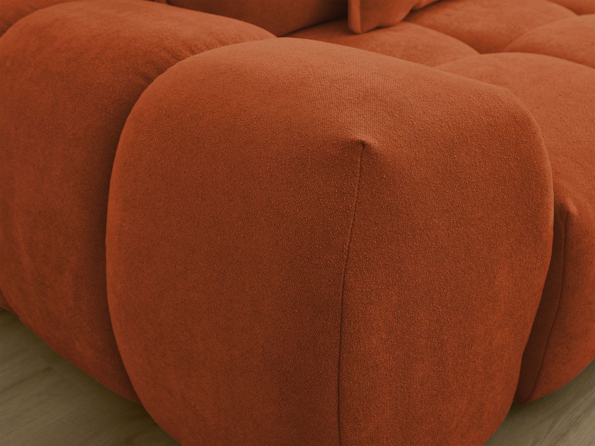 Bobochic Everest Schlafsofa 3-Sitzer mit Bettkasten, 5 Kissen Strukturstoff Orange