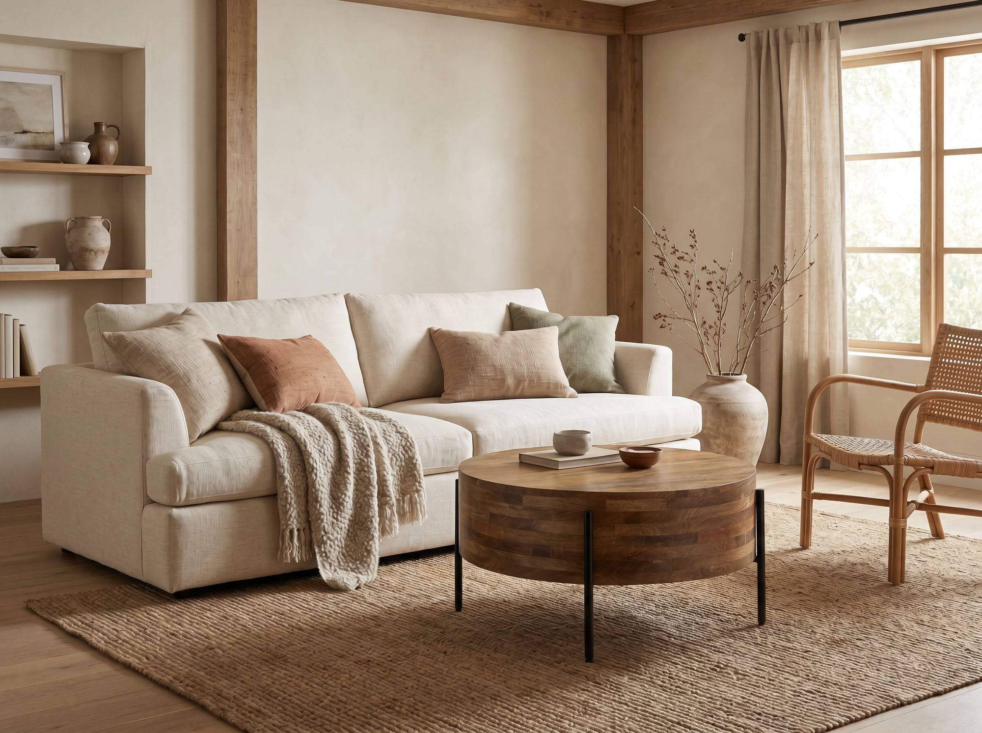 Couchtisch Stadlandet Massivholz Mango Ø 70 × H 36 cm