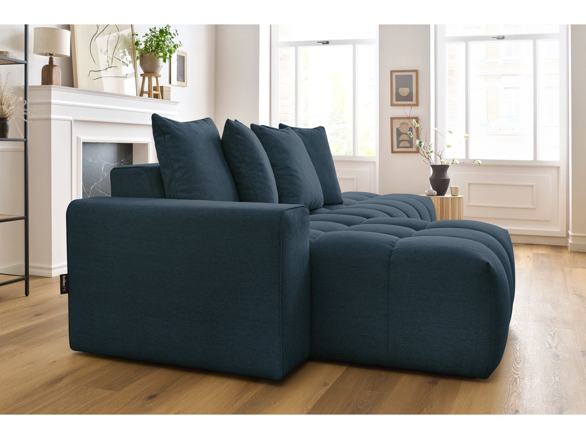 Bobochic Mont-blanc Ecksofa Melange-Stoff Dunkelblau Ecke links