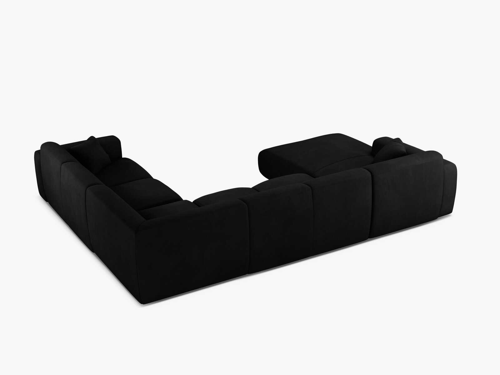 Micadoni Molino Panoramasofa 6-Sitzer Rechts Chenille Rebel Schwarz