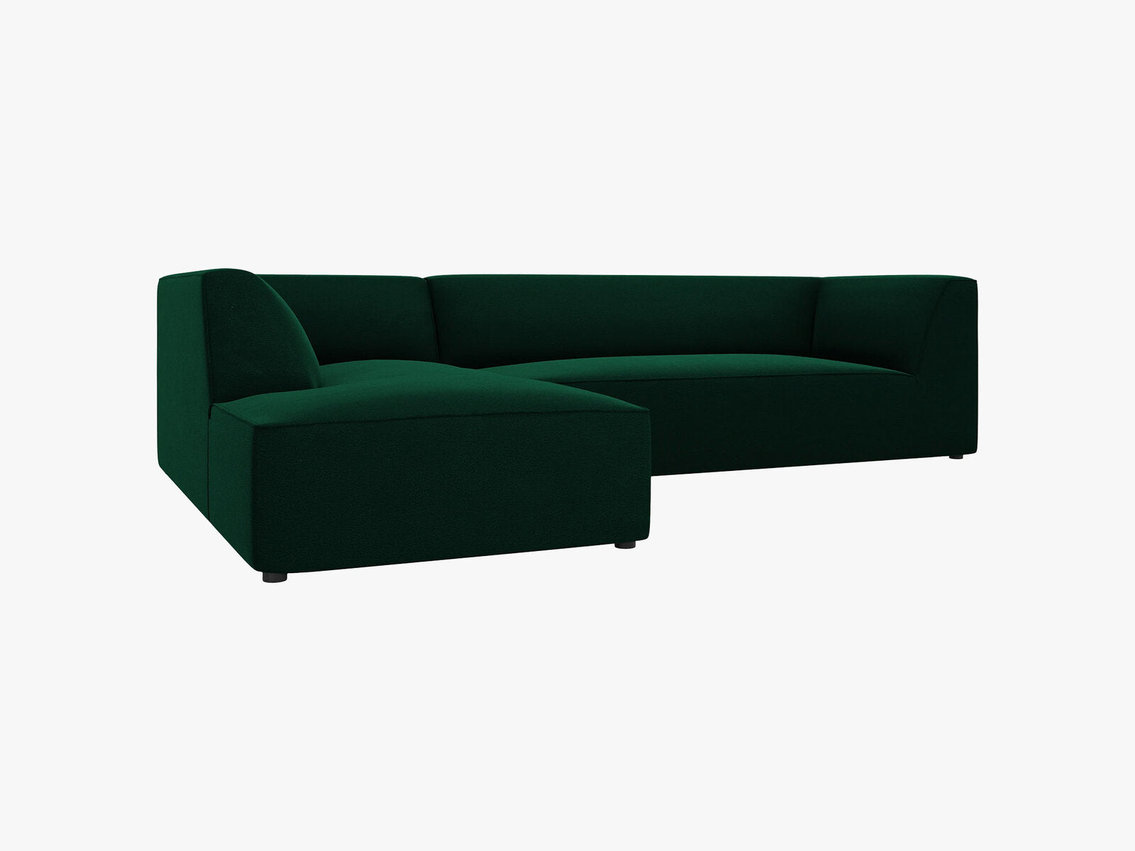 Micadoni 4-Sitzer Modular Sofa Ruby Links Samt Salvador Flaschengrün