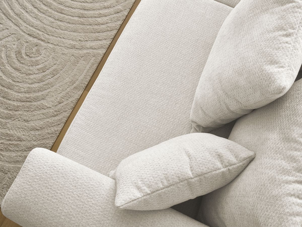 Bobochic Sidonie Sofa 4-Sitzer mit Pouf Melange-Stoff Beige