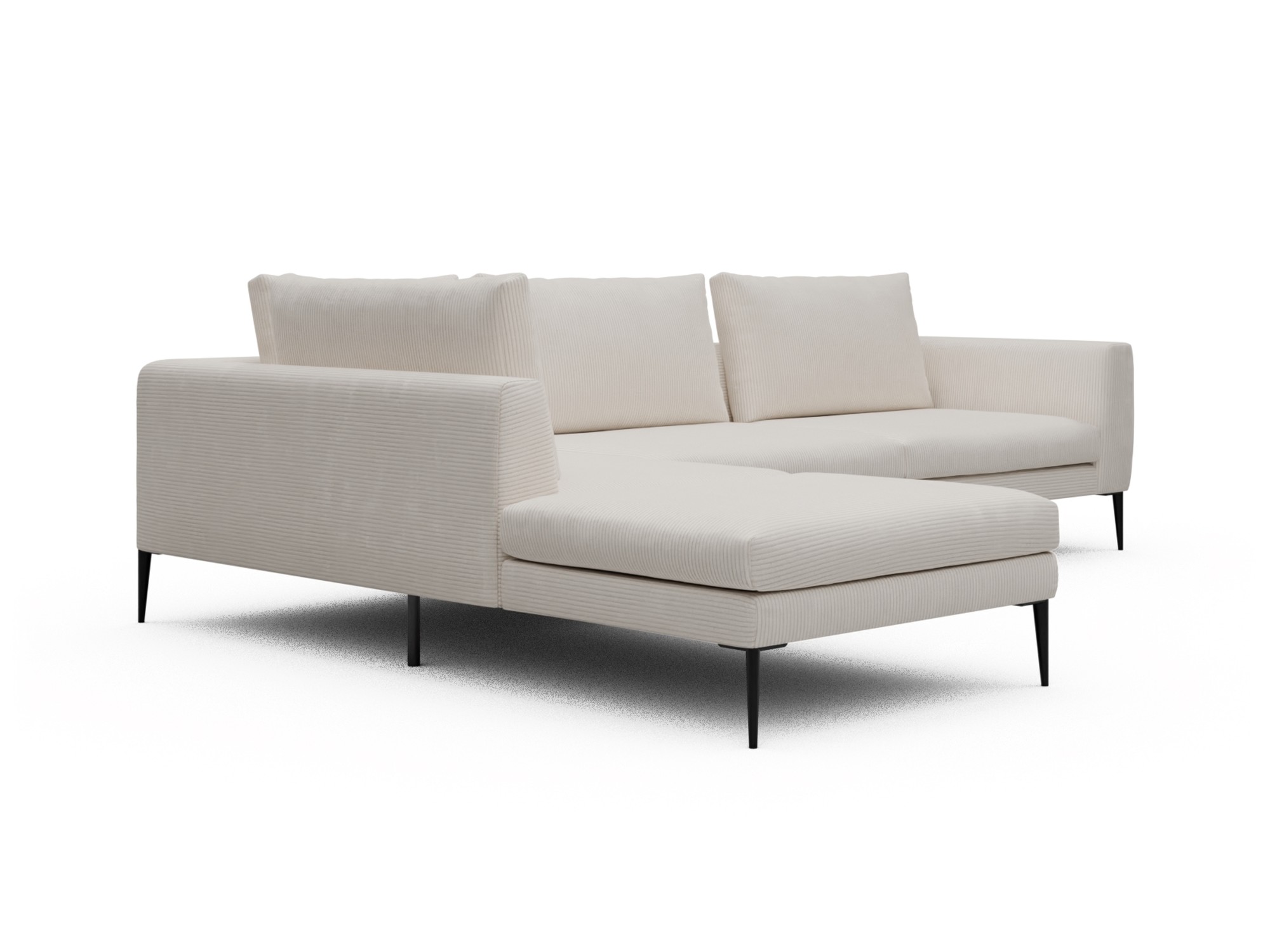 Skandi Home Ecksofa Paul Relax-Ecke links mit 3-Sitzer Corduroy-Ivory moebelfaktor