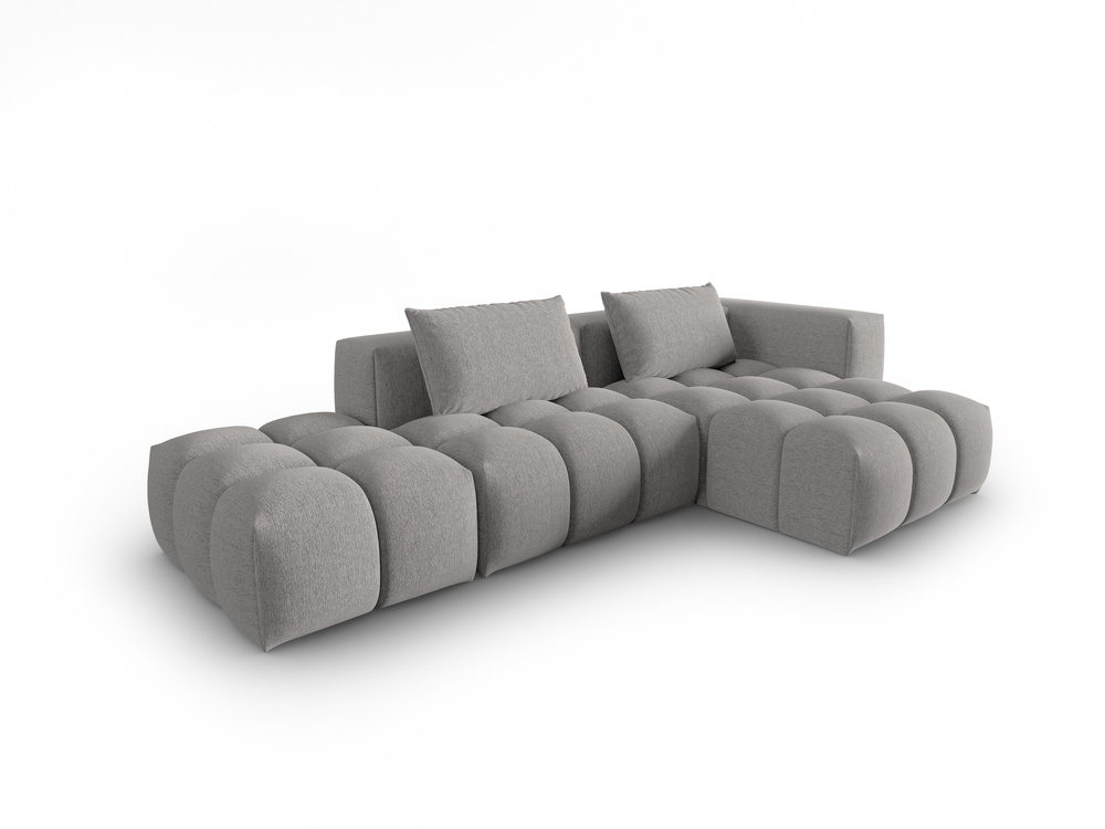 Cosmopolitan Design Ecksofa Verona 4-Sitzer offen Strukturierter Stoff Sorella Warmes Grau Rechts