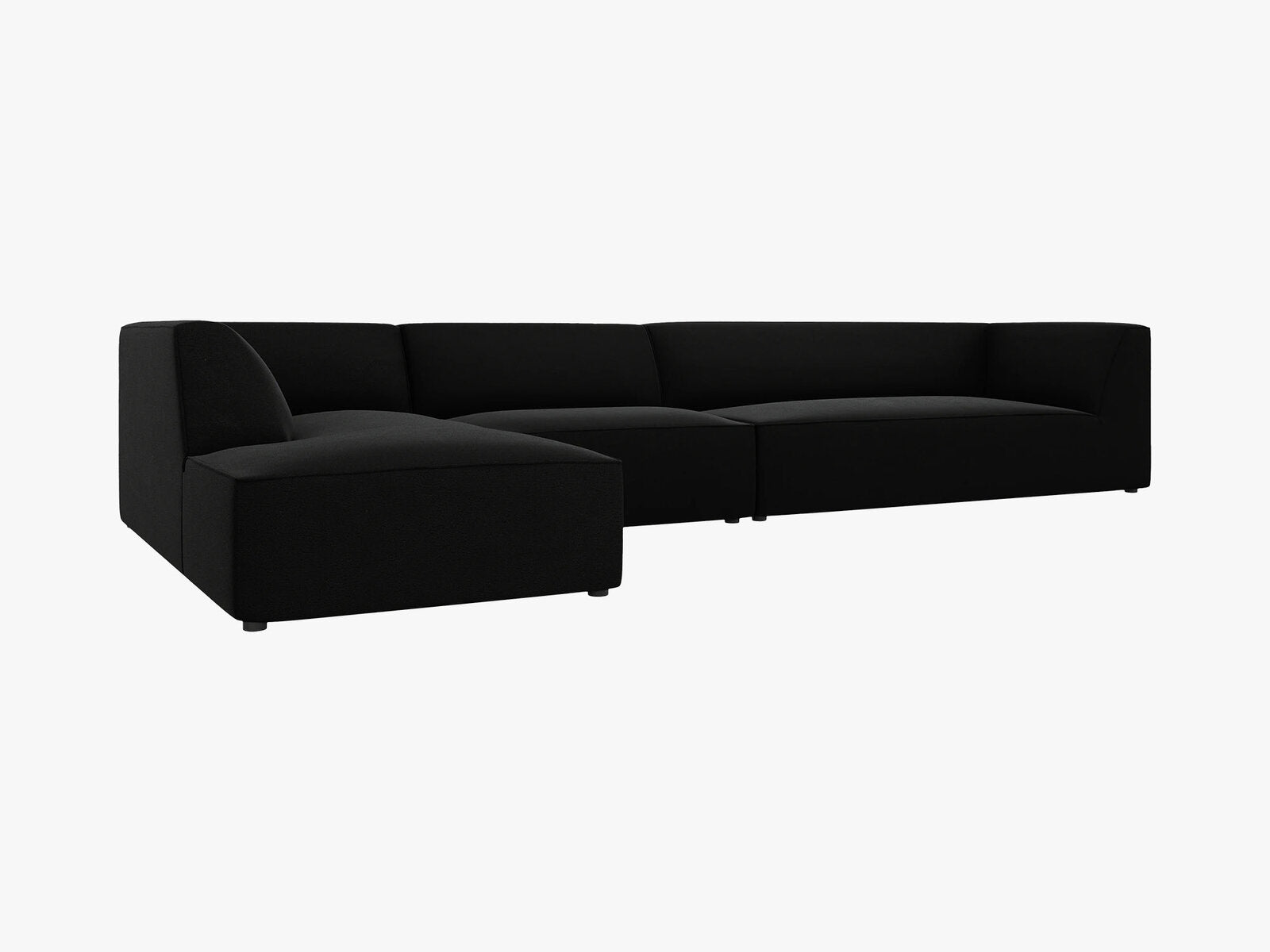 Micadoni Ecksofa Ruby 5-Sitzer Links Samt Salvador Schwarz