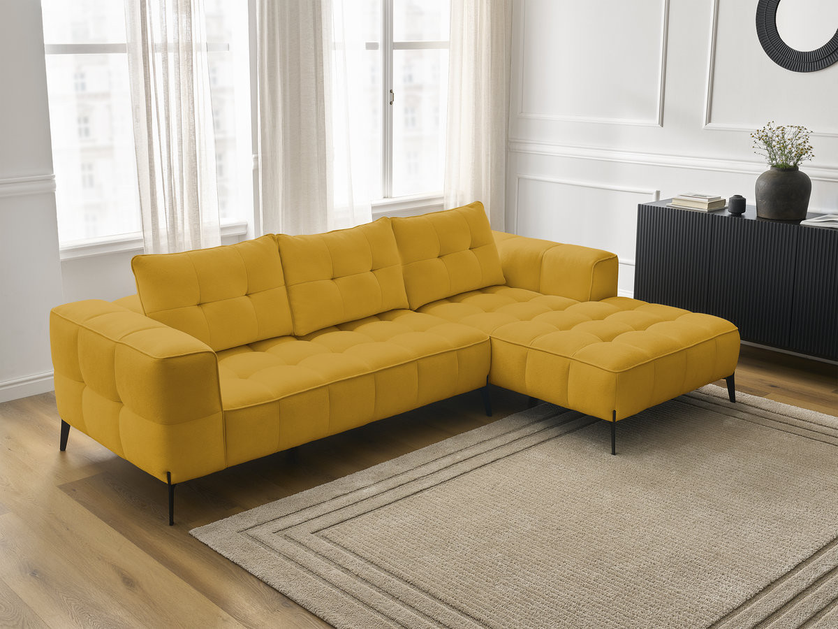 Bobochic Anis Ecksofa Strukturstoff Gelb Ecke rechts