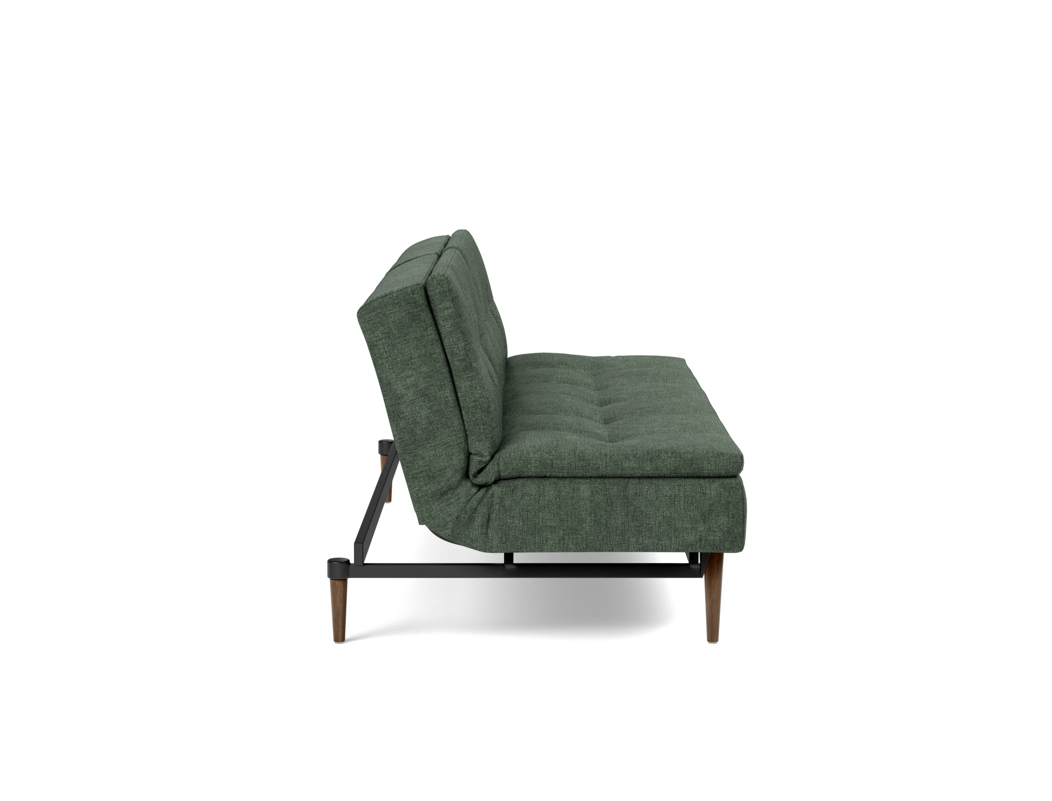 Schlafsofa Dublexo Flachgewebe Avella 281-Pine-Green Beine Styletto Eiche dunkel