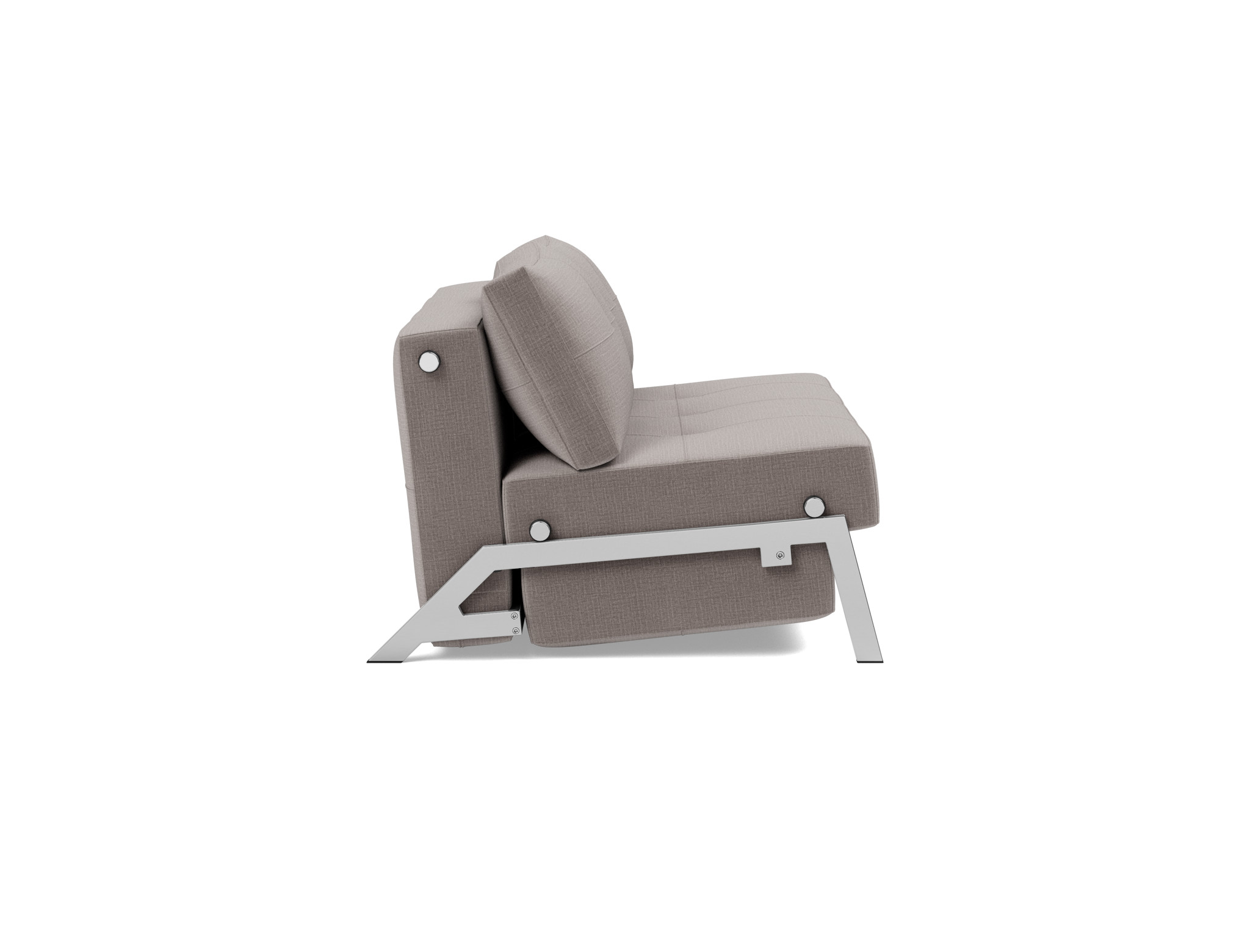 Schlafsofa Cubed 140 Chenille Esina 418-Truffle Beine Chrom