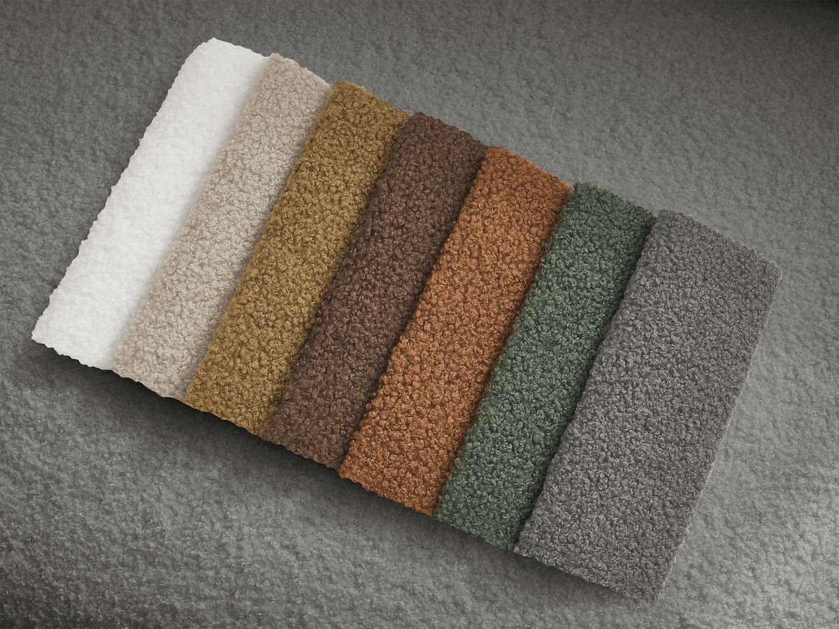 Bobochic Elina Sofa 3-Sitzer Bouclé-Stoff Dunkelgrau