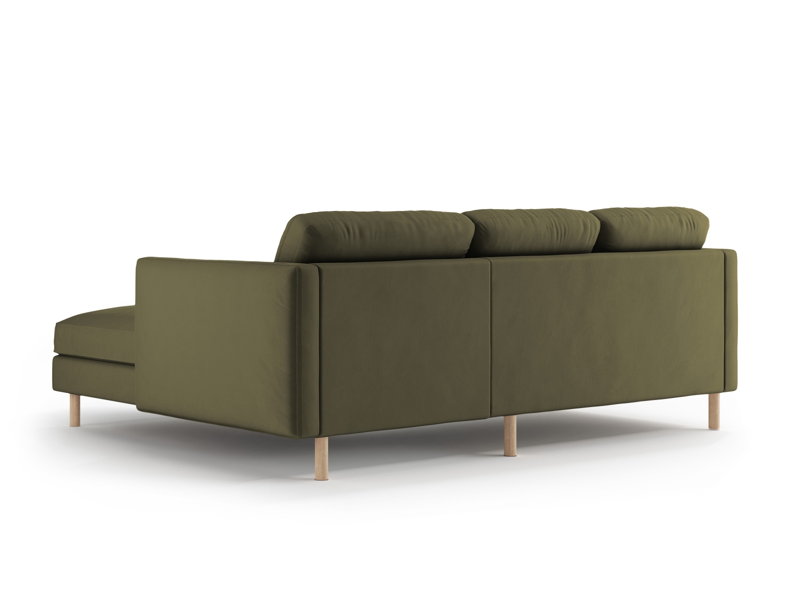 Micadoni Ecksofa Eden 3-Sitzer Rechts Samt Moßgrün Melange