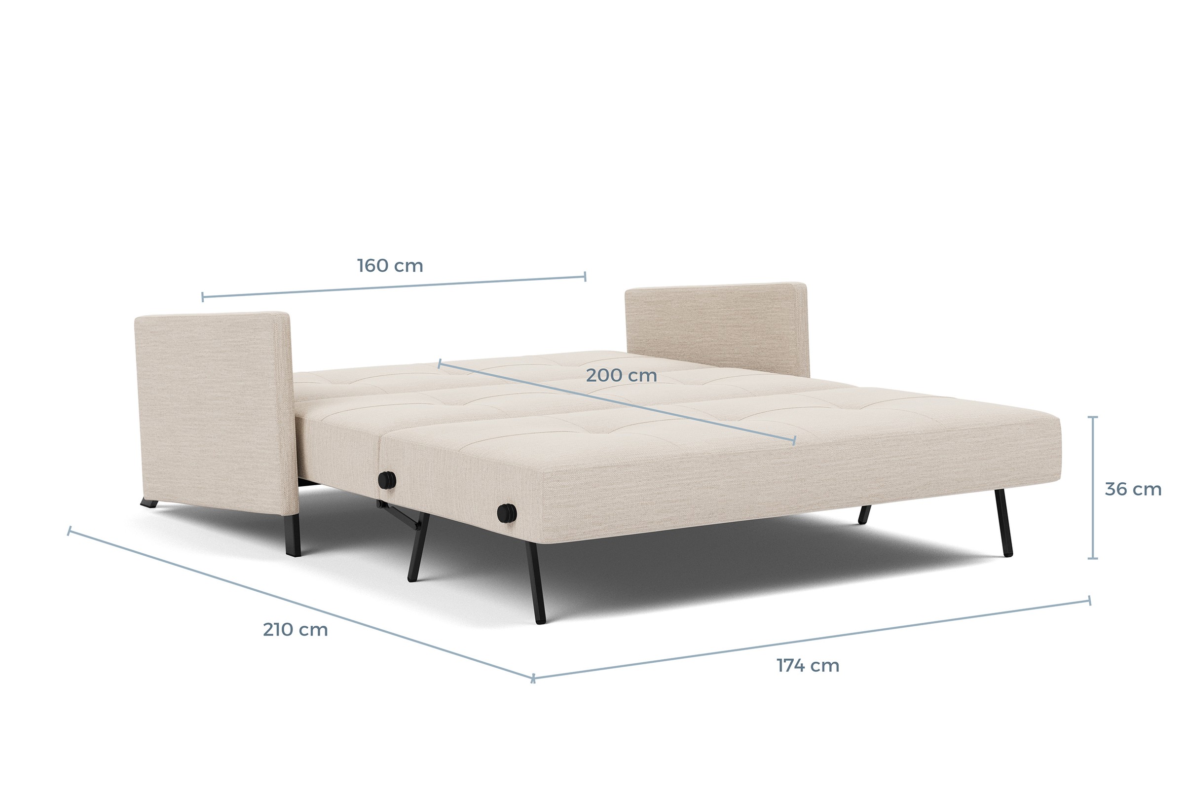 Schlafsofa Cubed mit Armlehnen