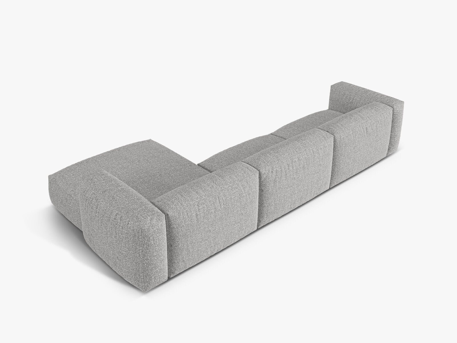 Micadoni Ecksofa Martina 3-Sitzer Rechts Boucle Monet Silber