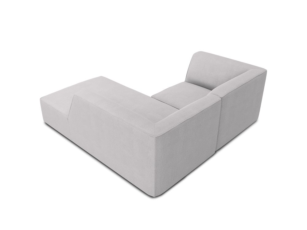Cosmopolitan Design Ecksofa Siena 3-Sitzer Strukturierter Stoff Ottawa Hellgrau Rechts