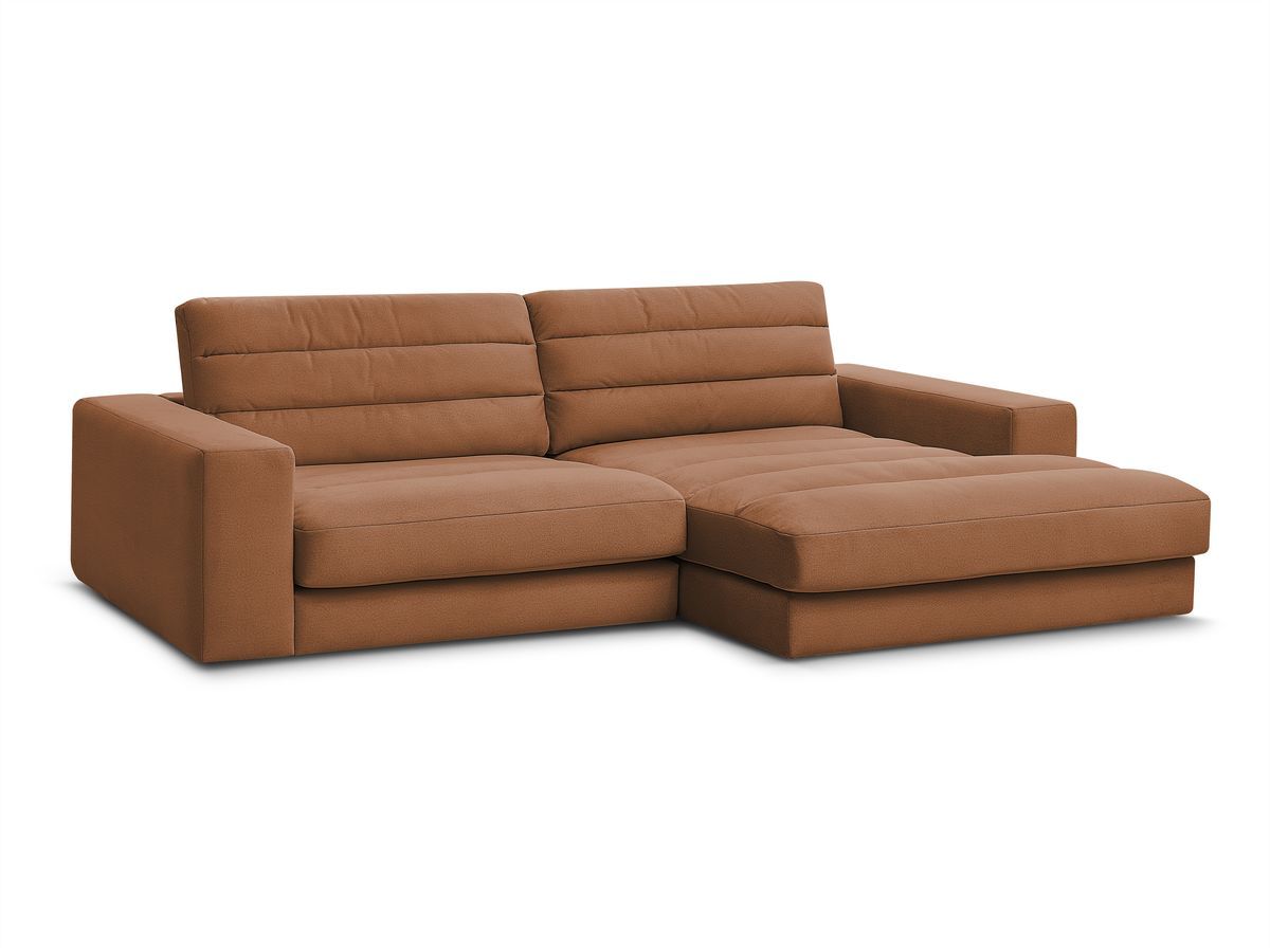 Bobochic Sierra Ecksofa Samt Orange Ecke rechts