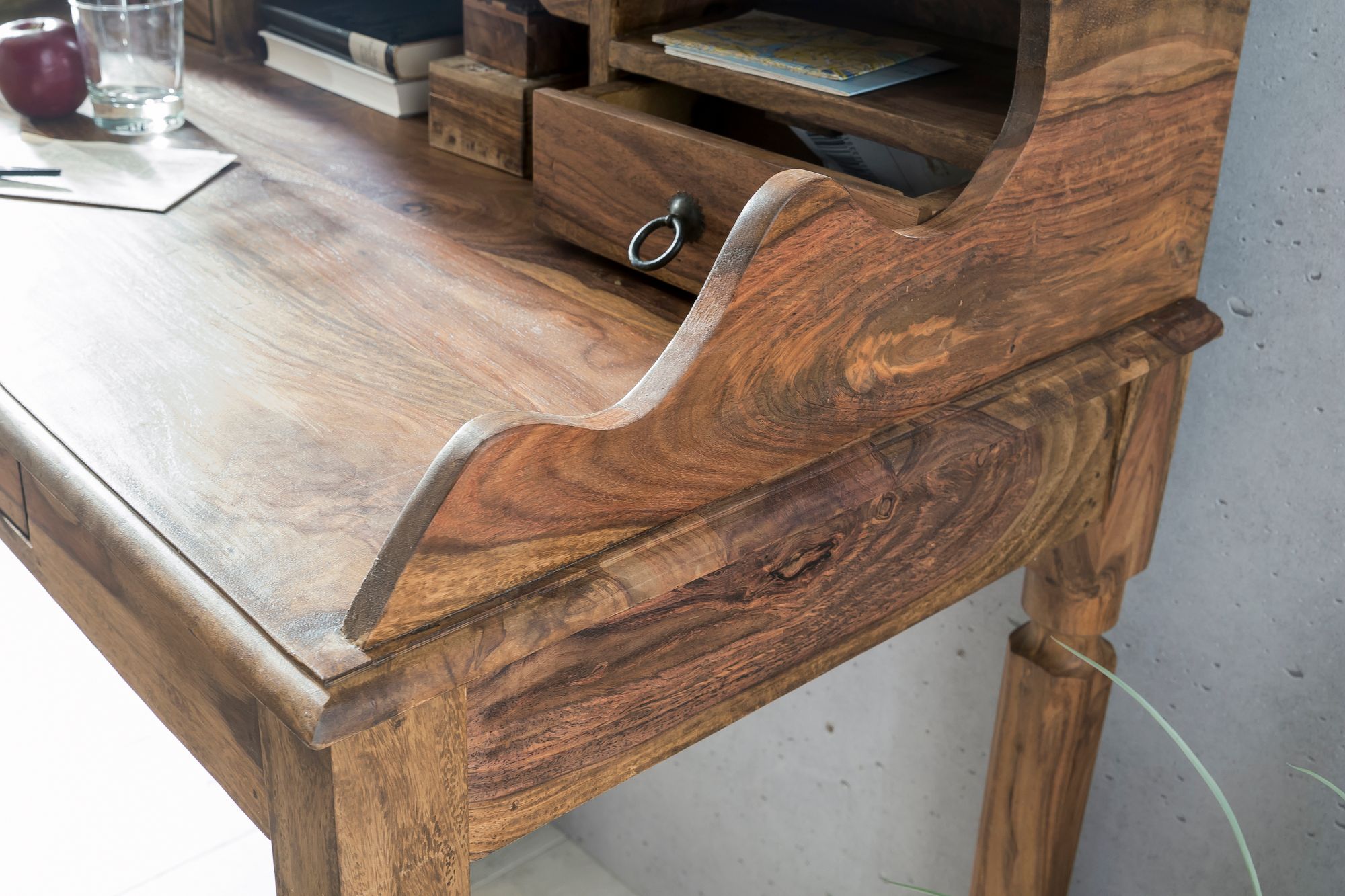 Schreibtisch Larvik Massivholz Dunkelbraun 115 × 60 × 100 cm