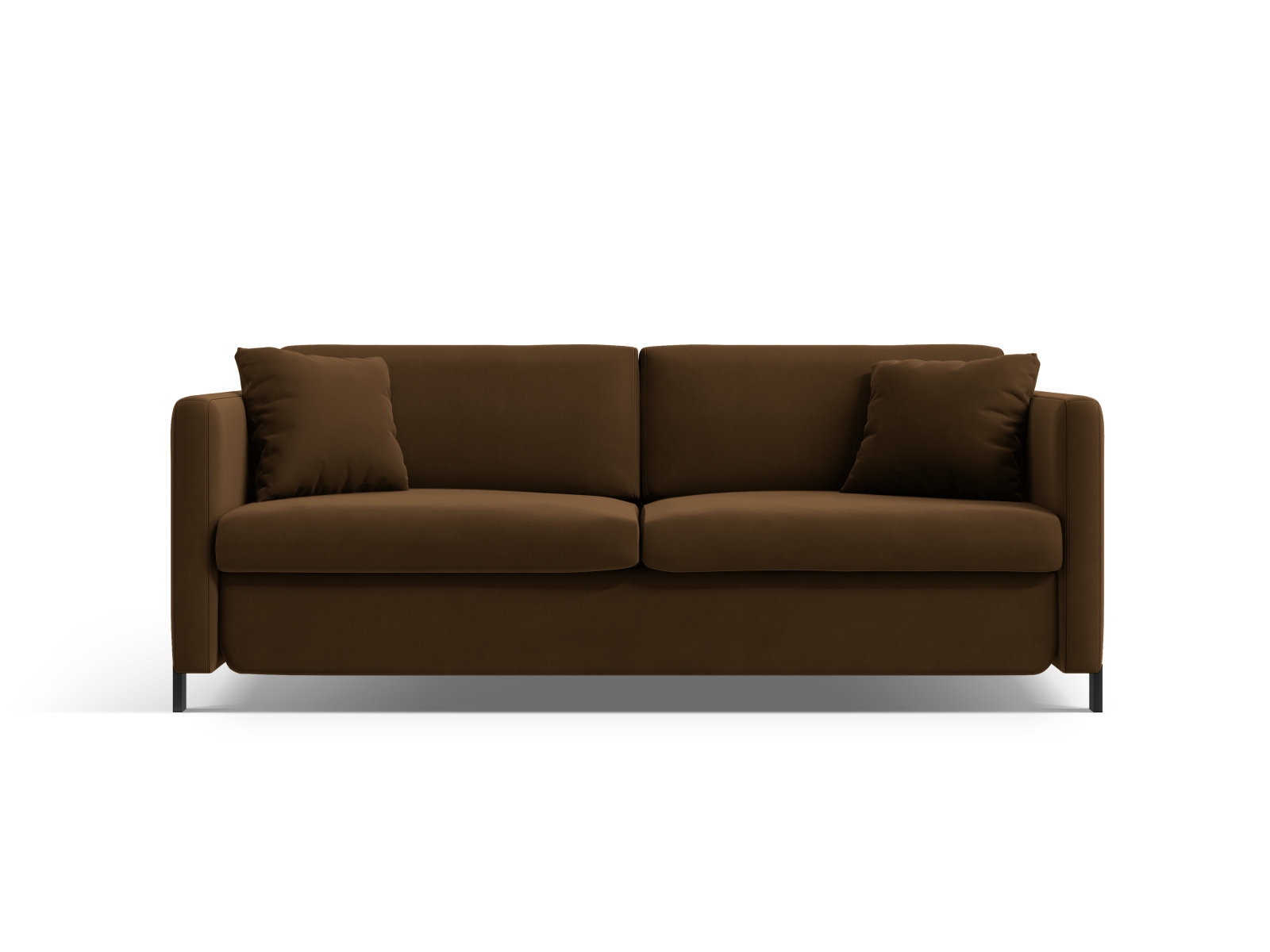 Micadoni Schlafsofa Gloria 2-Sitzer Samt Schokolade 205x140