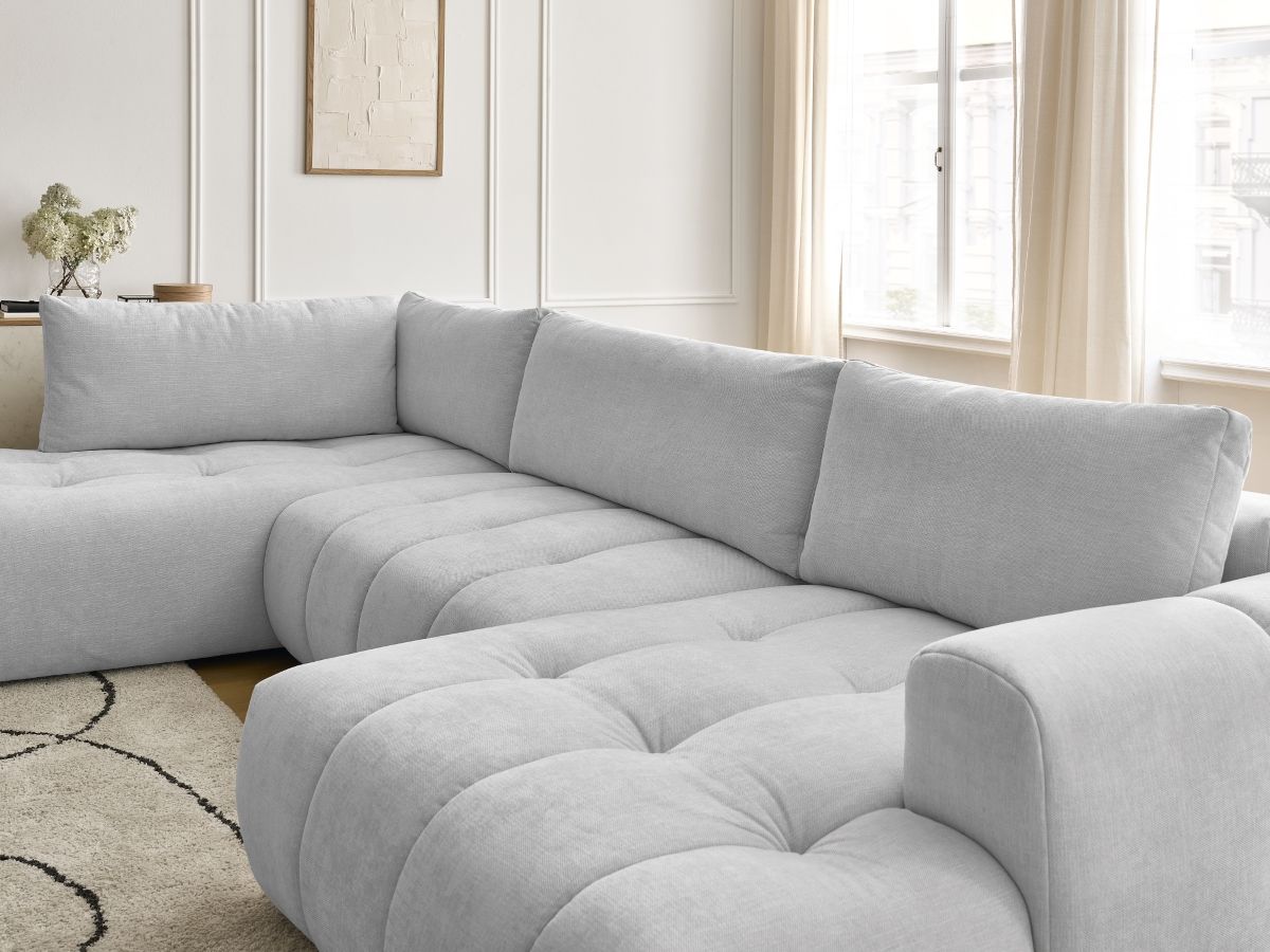 Bobochic Fuji Wohnlandschaft Stoff Hellgrau Ecke rechts