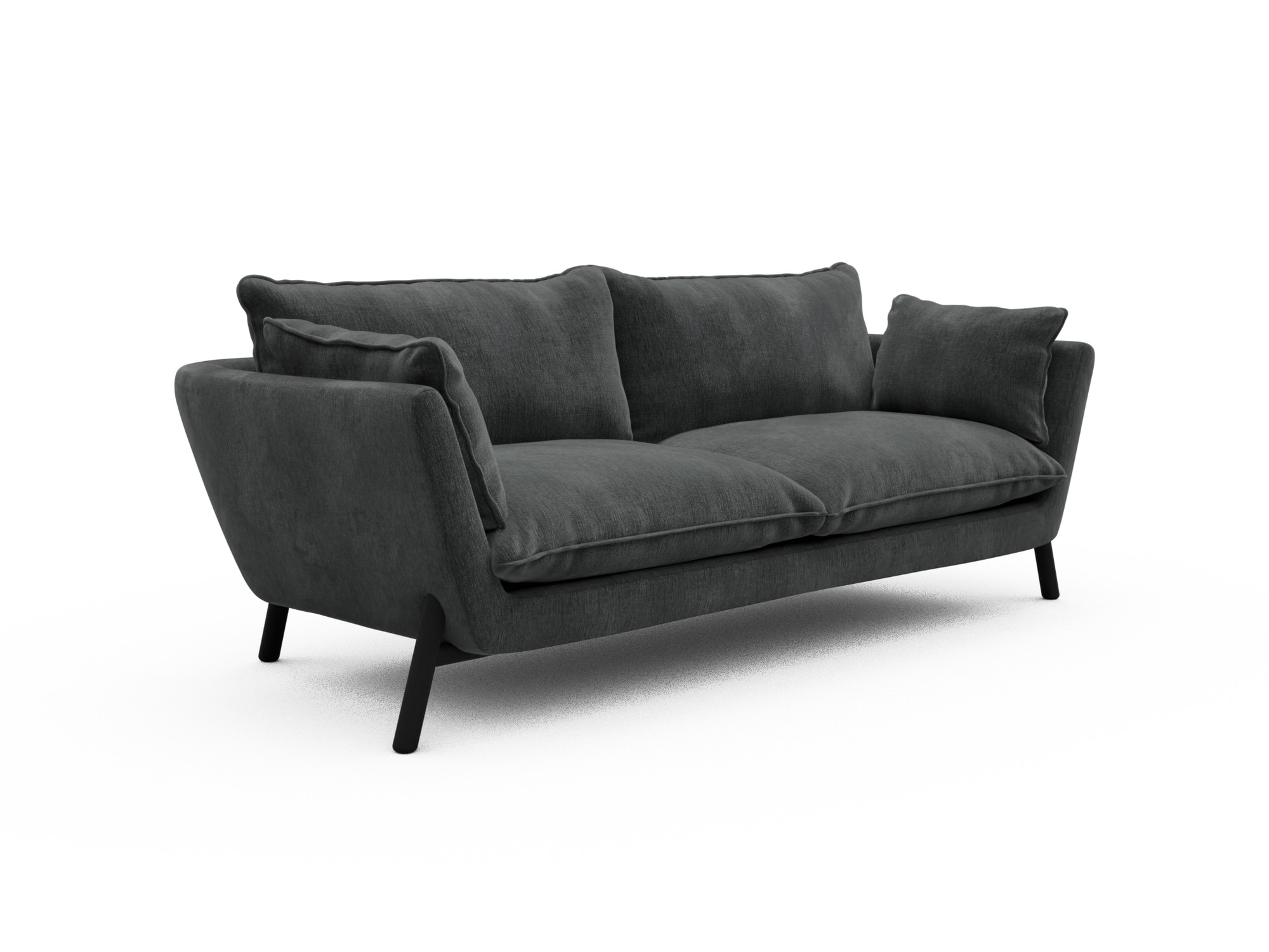 Skandi Home Sofa Emil Soft 3-Sitzer Beinfarbe Eiche Schwarz Smooth-Deep-Warm-Grey moebelfaktor