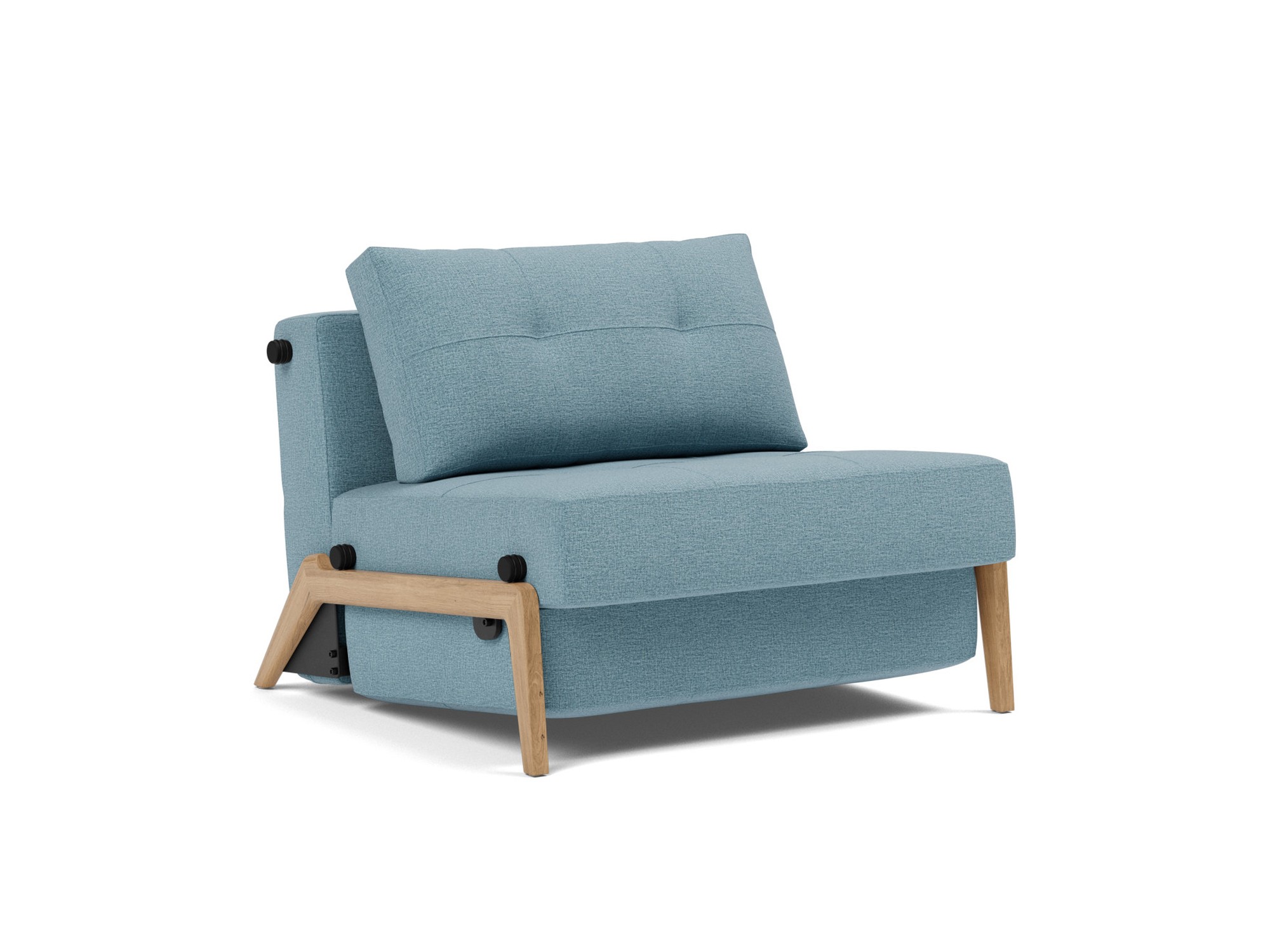Schlafsessel Cubed 90 Flachgewebe Mixed Dance 525-Light-Blue Beine Eiche